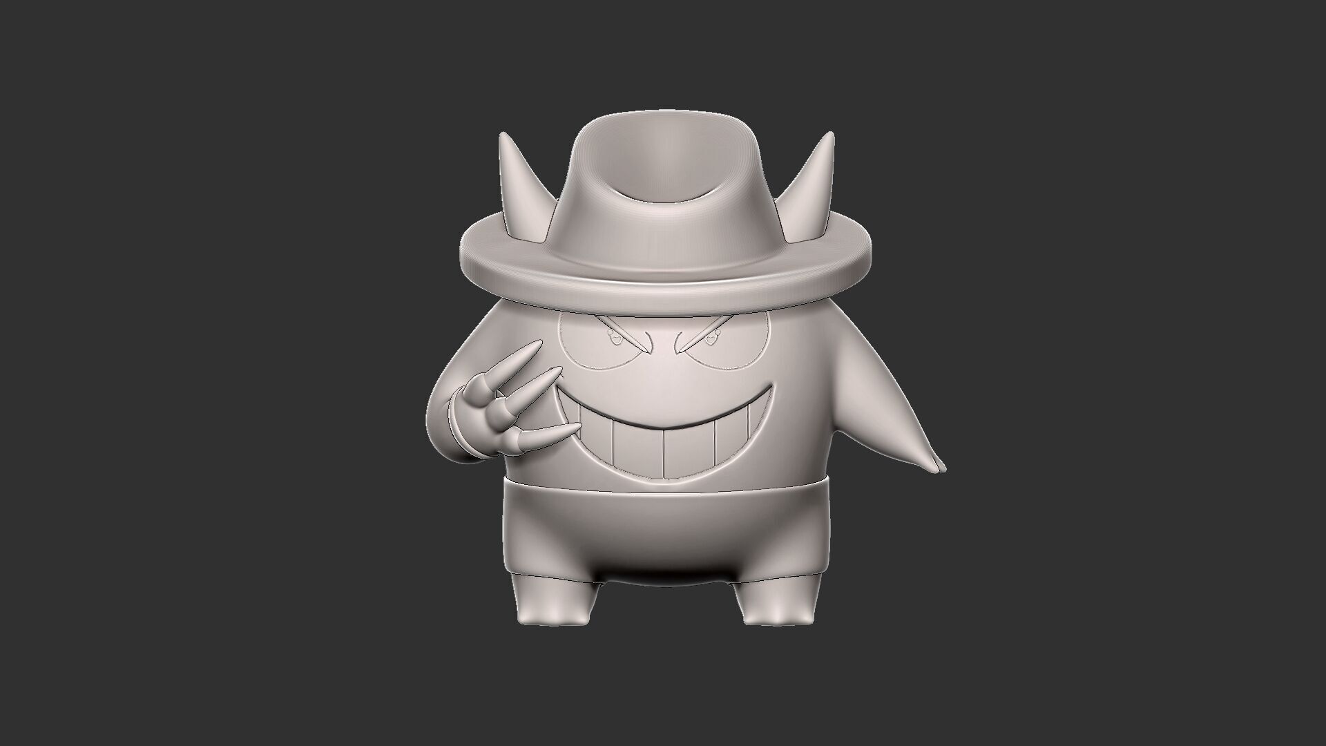 Gengar halloween style 3D print model_2