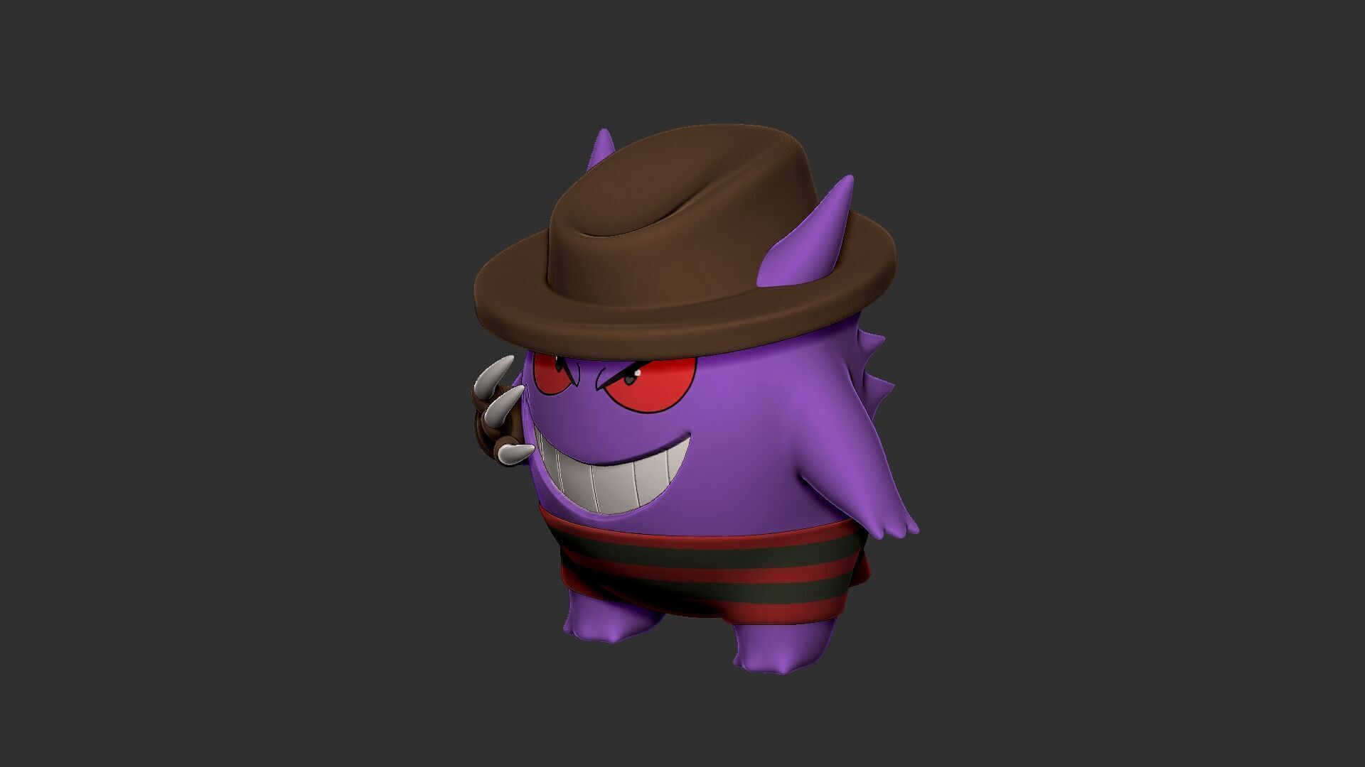 Gengar halloween style 3D print model_3