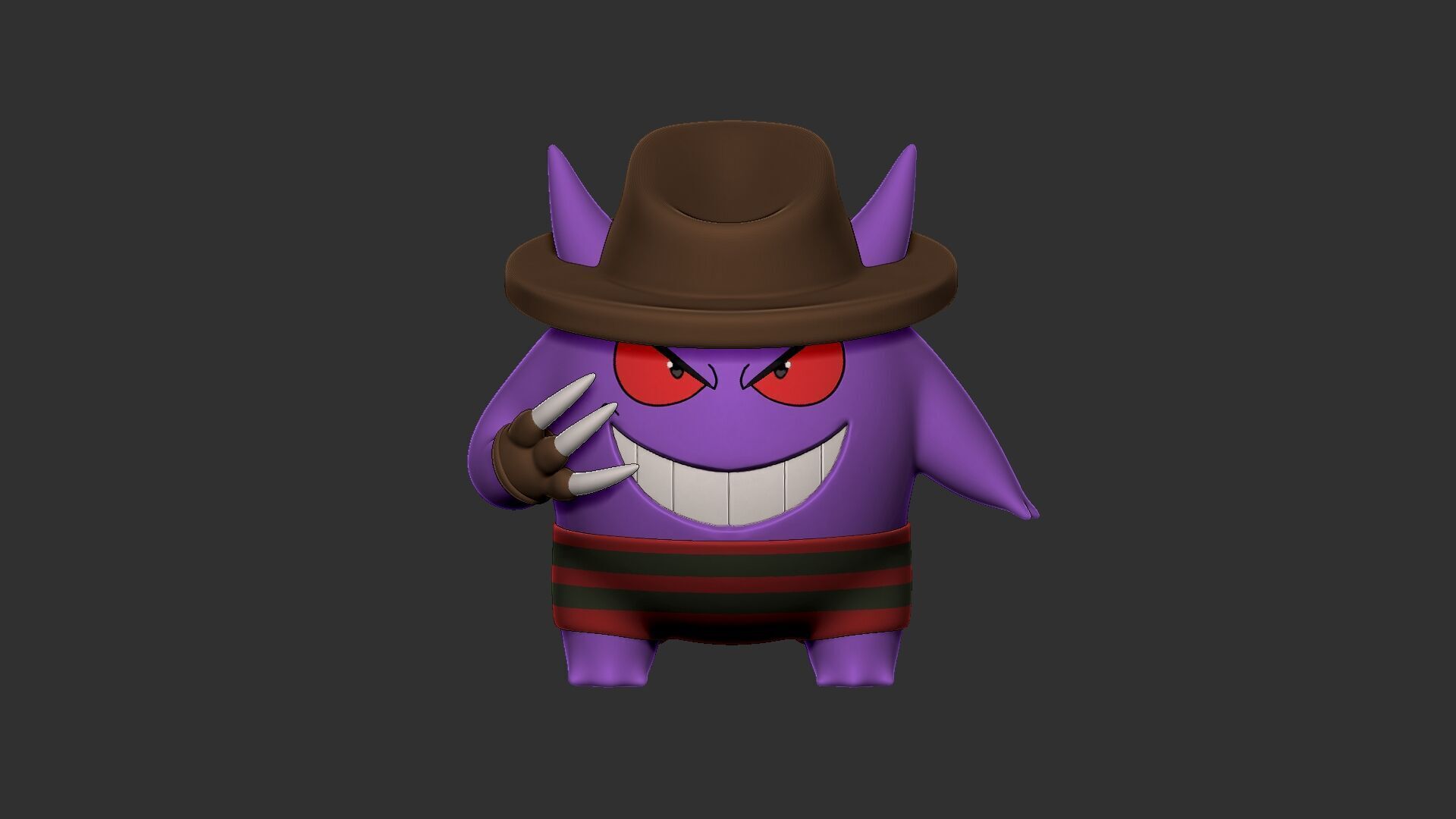 Gengar halloween style 3D print model_1