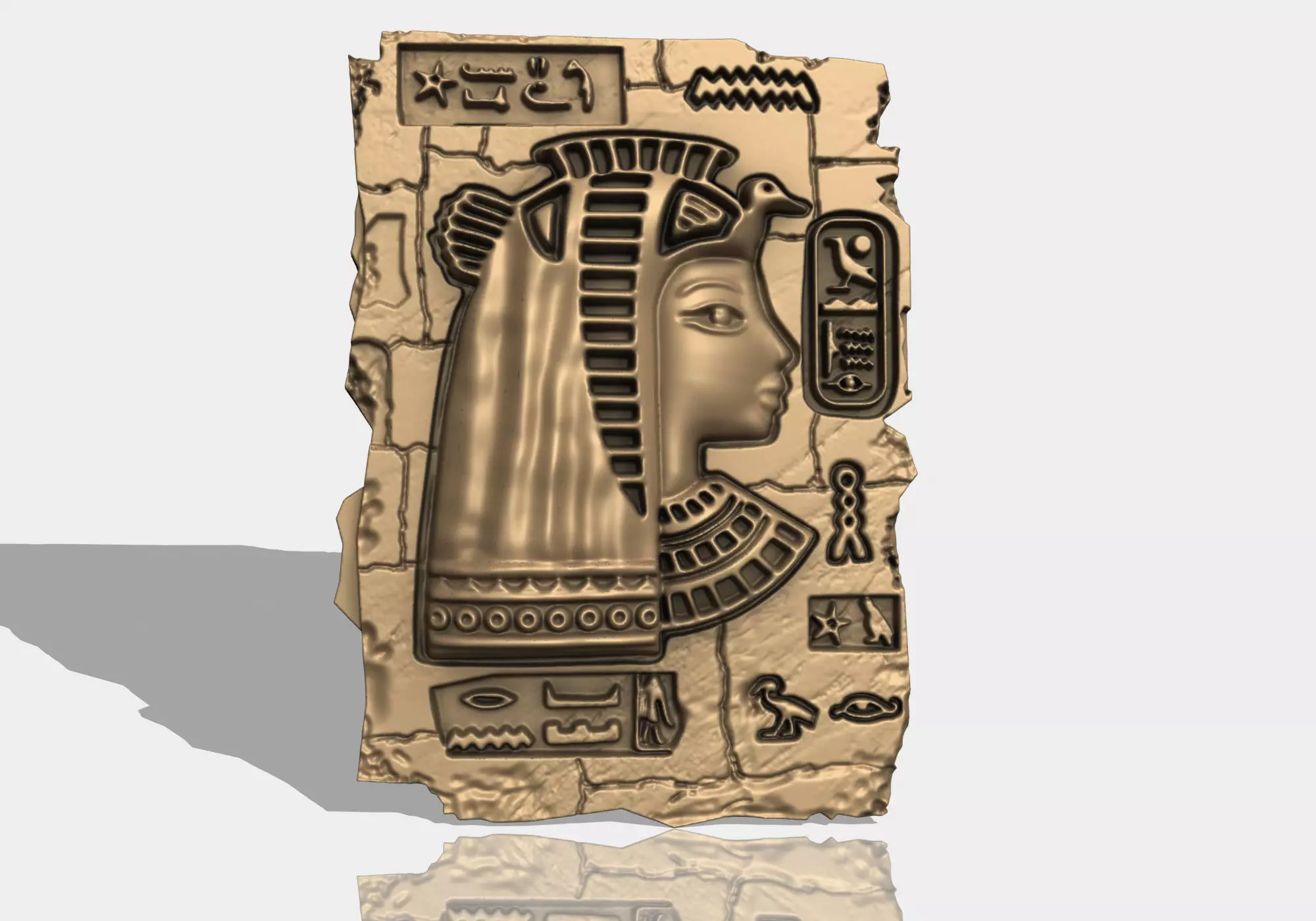CLEOPATRA QUEEN ANCIENT EGYPT JEWELRY PART OF OLD WALL 3D print model
