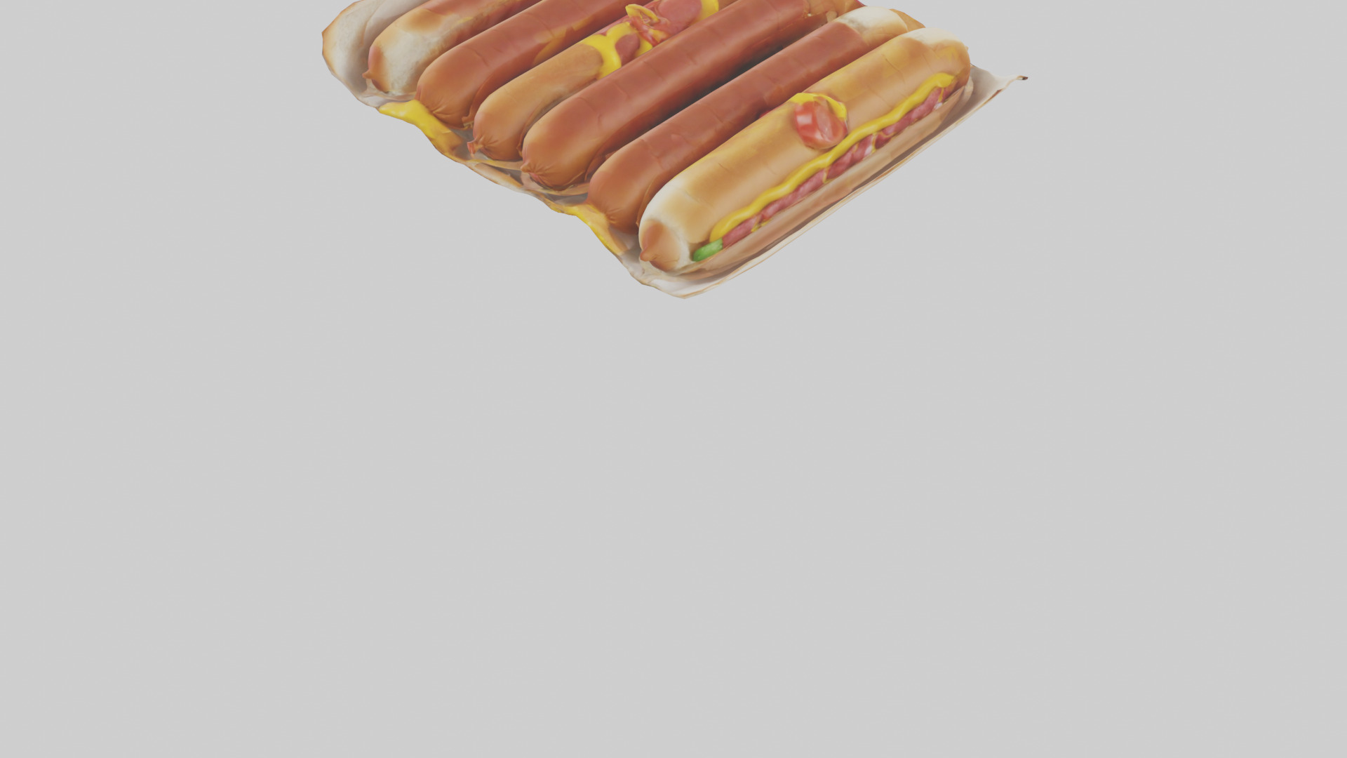 Hot Dog Pack model Low-poly 3D model_6