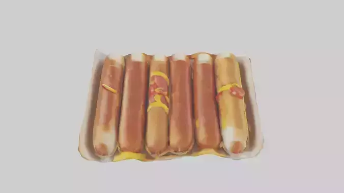 Hot Dog Pack model Low-poly 3D model