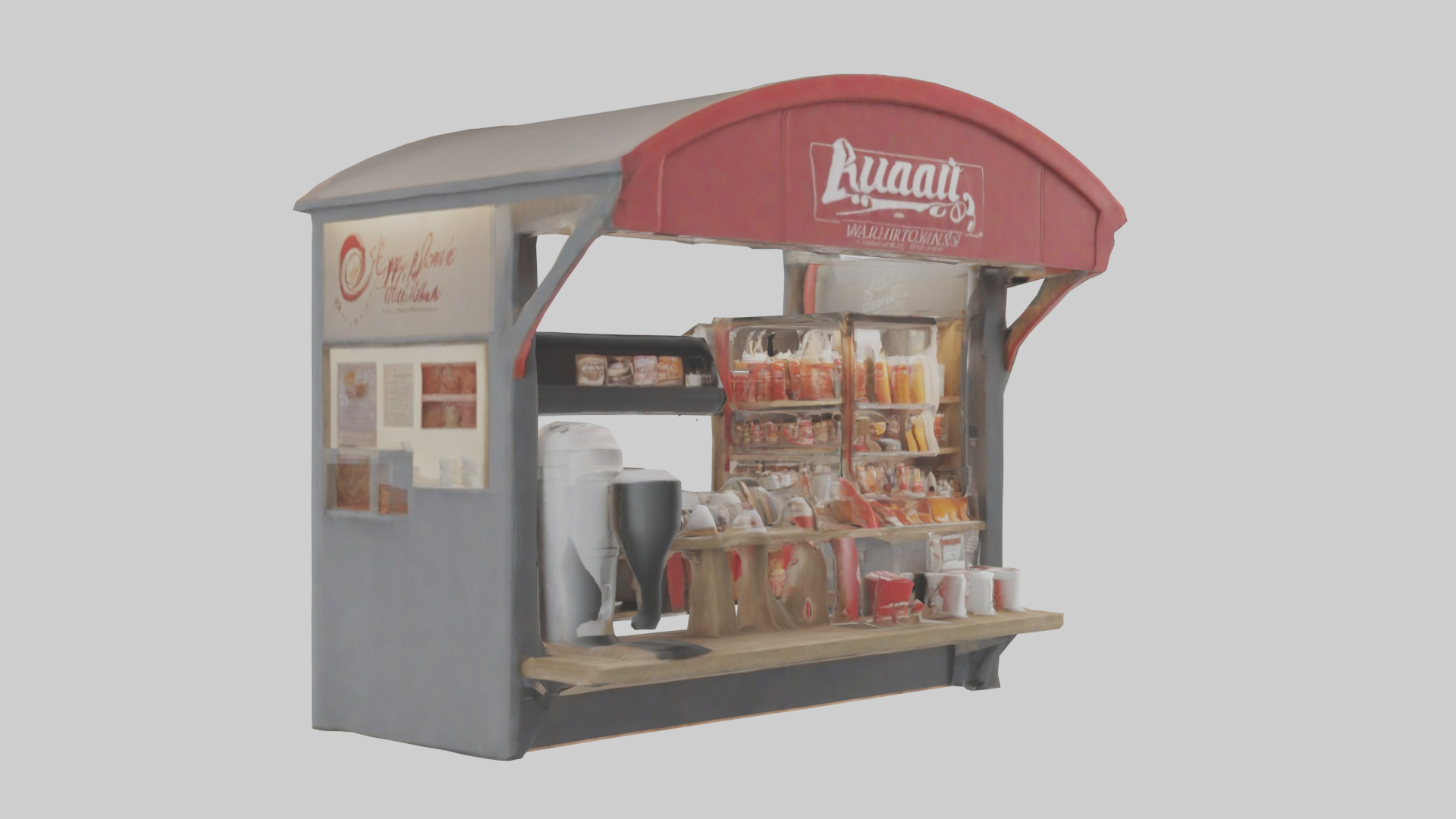 Hot Drink Stand model Low-poly 3D model_7