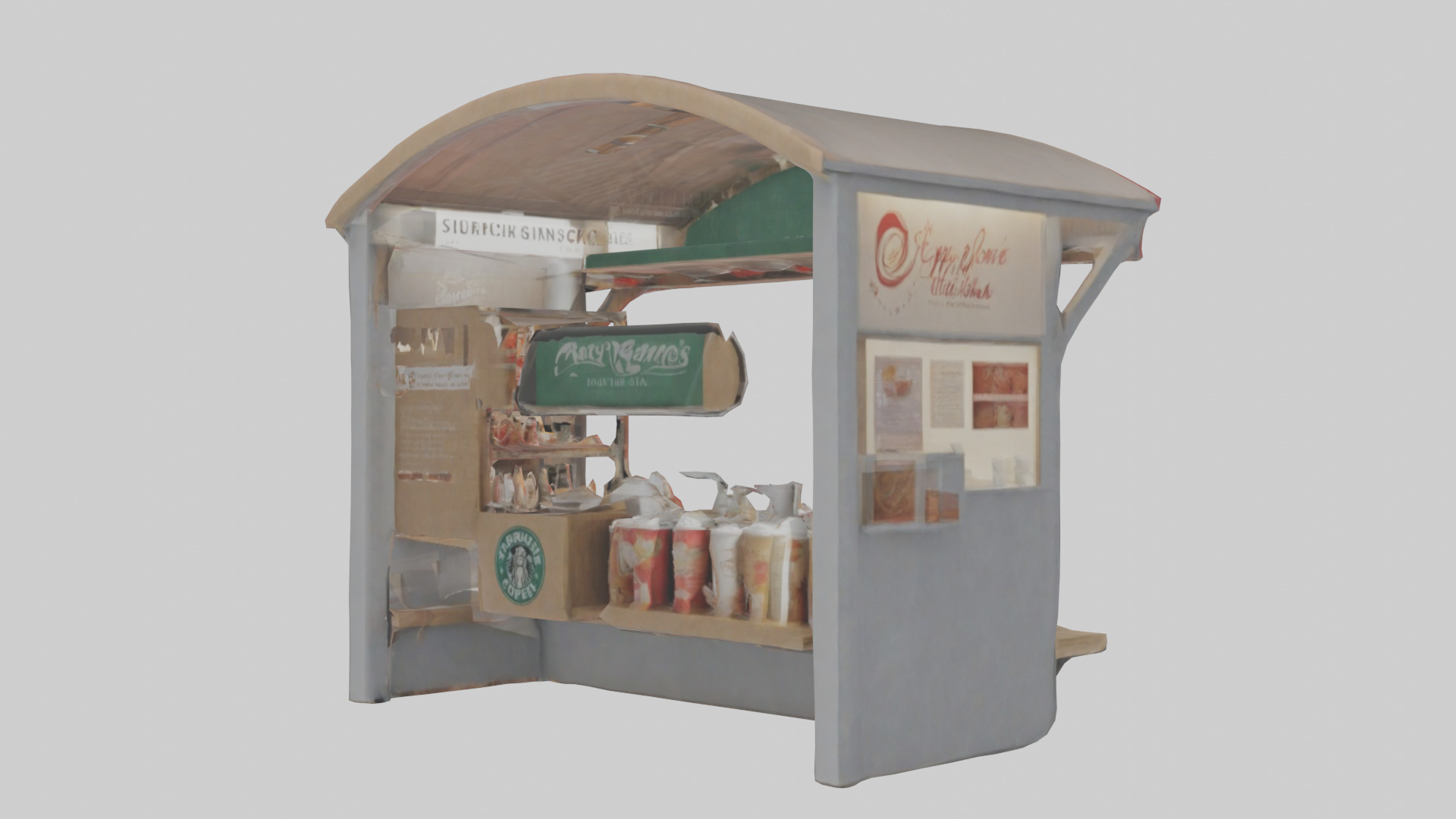 Hot Drink Stand model Low-poly 3D model_2