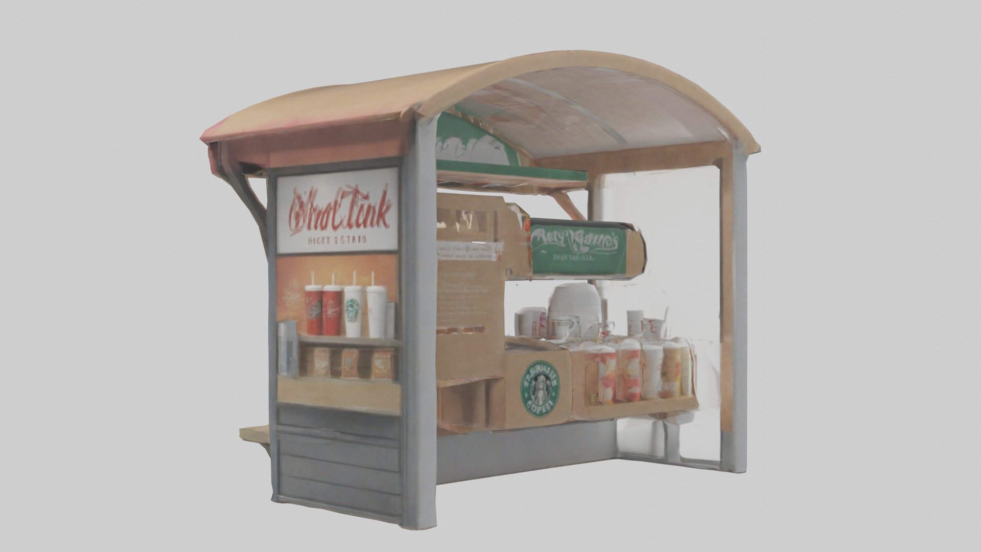 Hot Drink Stand model Low-poly 3D model_1