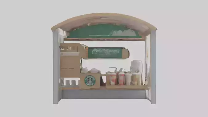 Hot Drink Stand model Low-poly 3D model