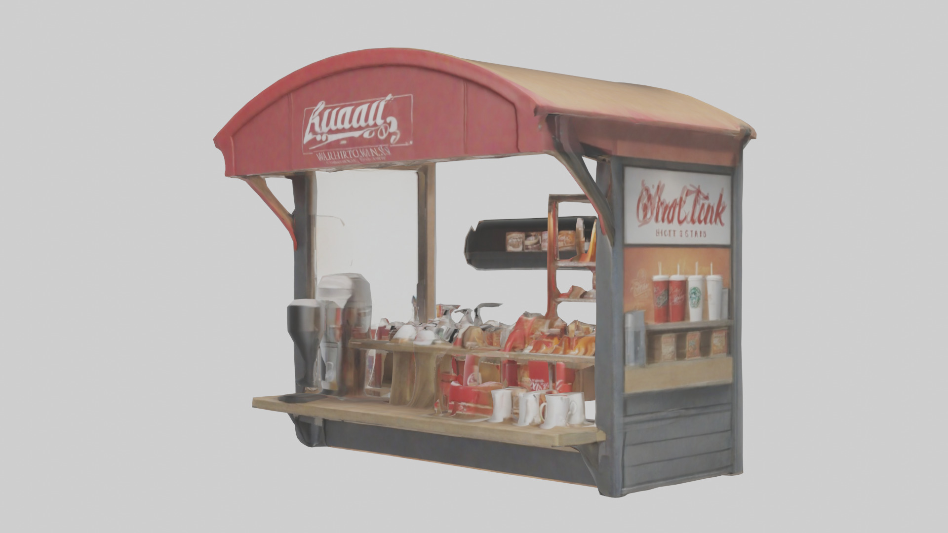 Hot Drink Stand model Low-poly 3D model_10