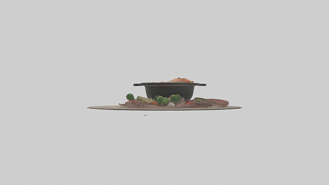 Hot pot model Low-poly 3D model