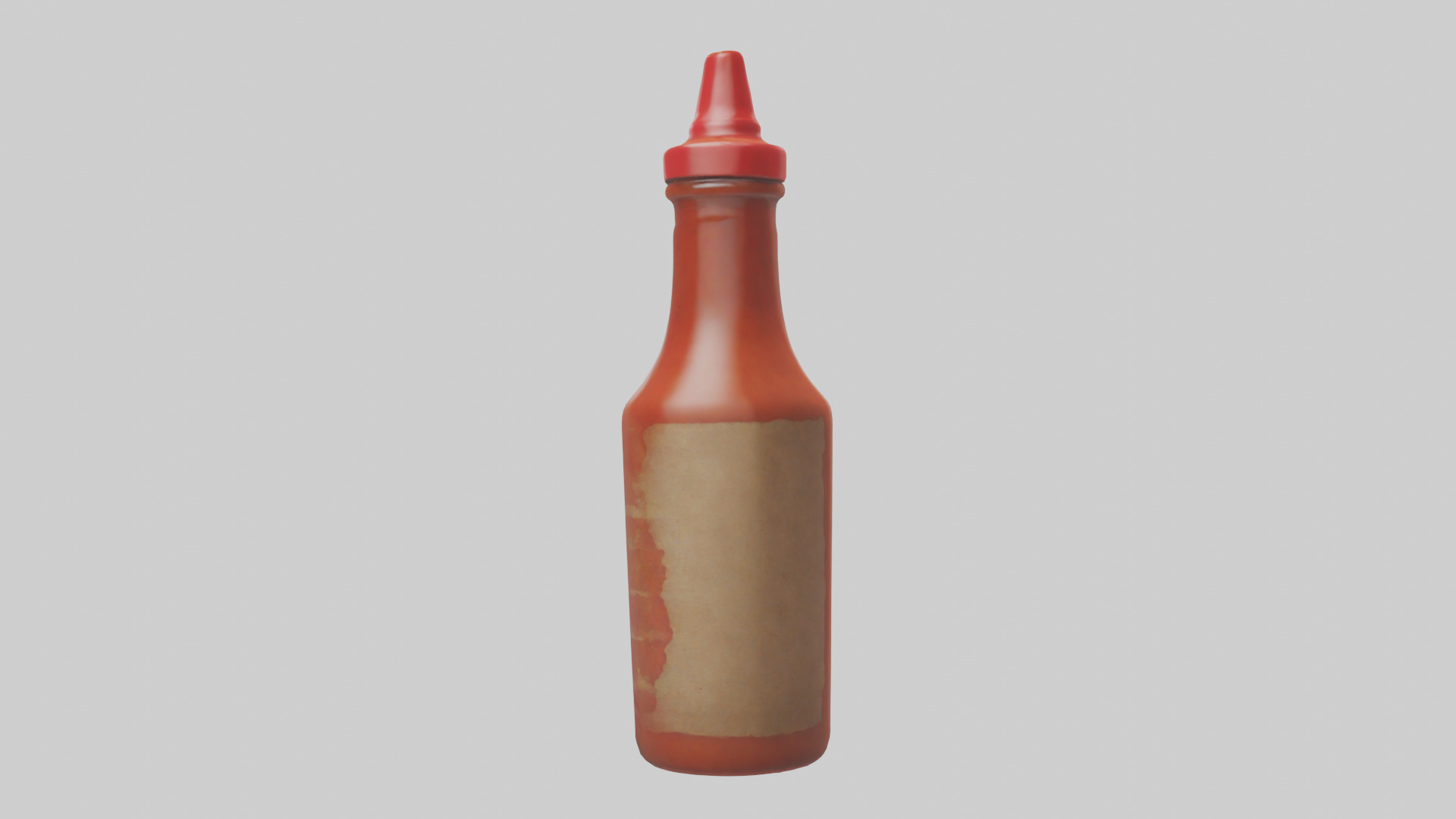 Hot Sauce Bottle model Low-poly 3D model_1