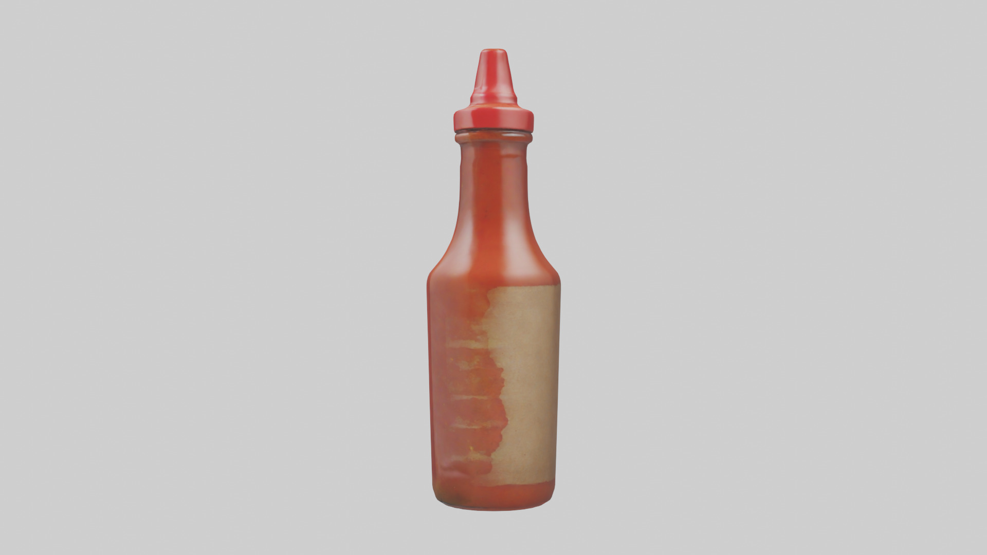 Hot Sauce Bottle model Low-poly 3D model_12