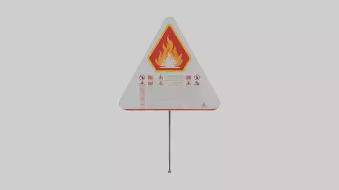 Hot Water Hazard Warning Sign model