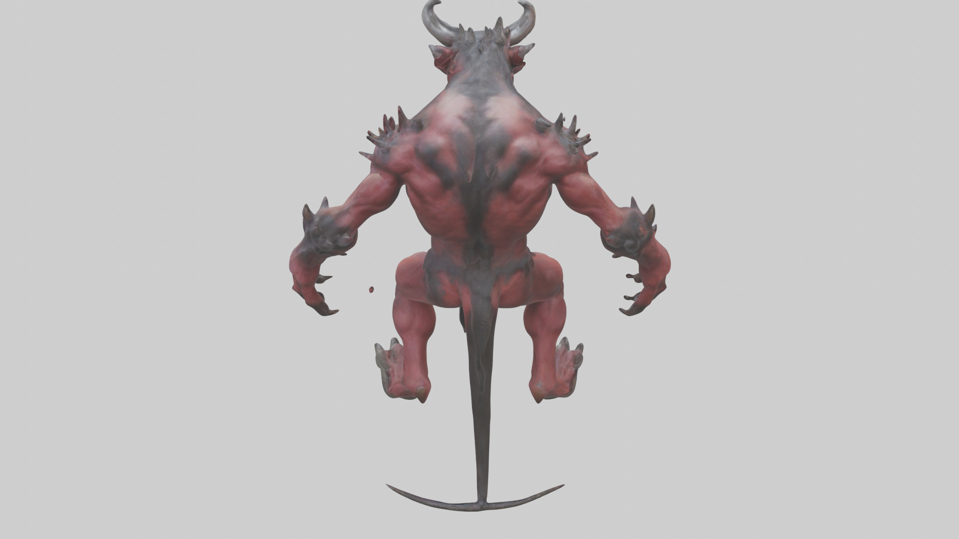 Howling demon model Low-poly 3D model_15