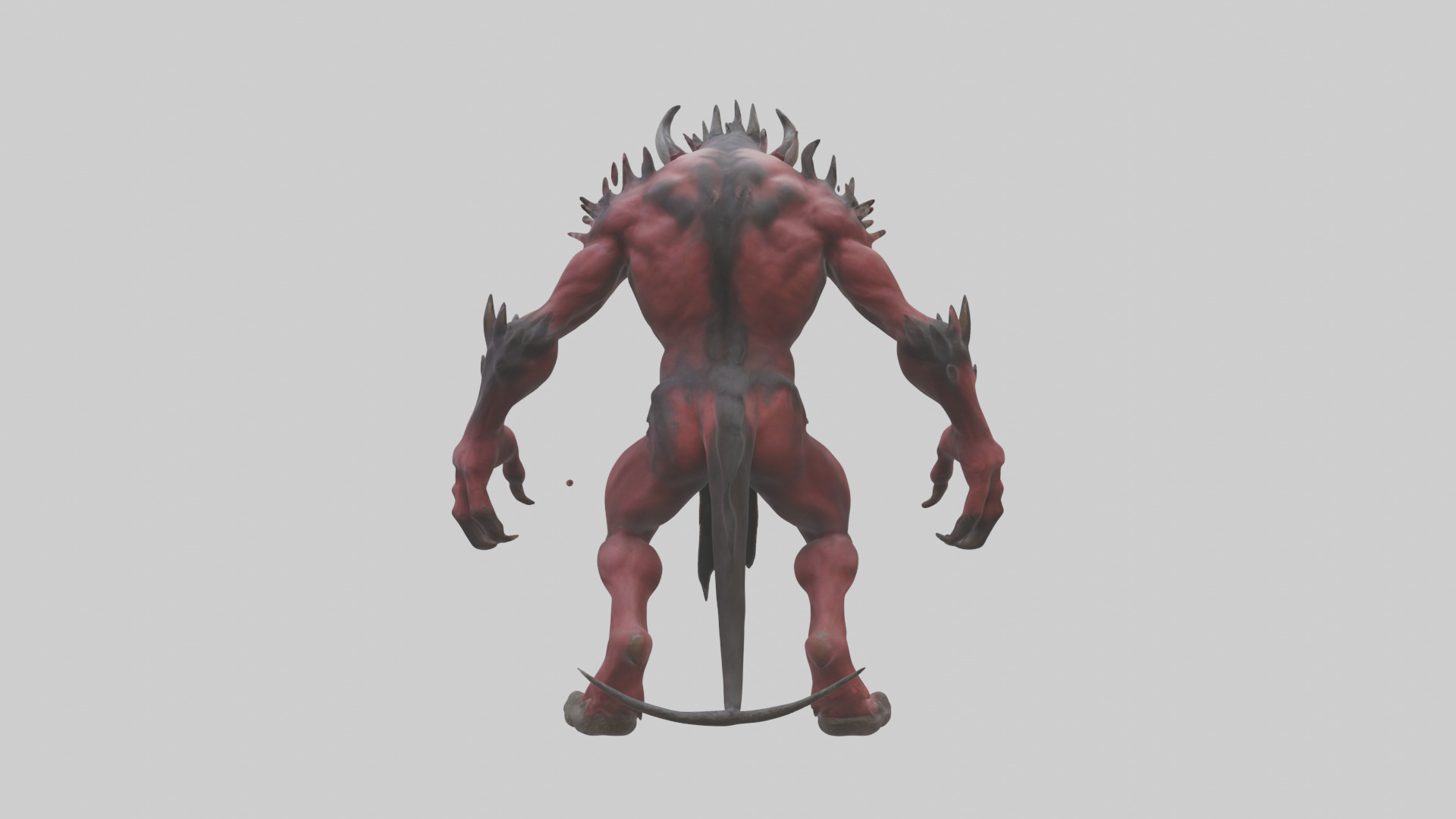 Howling demon model Low-poly 3D model_1