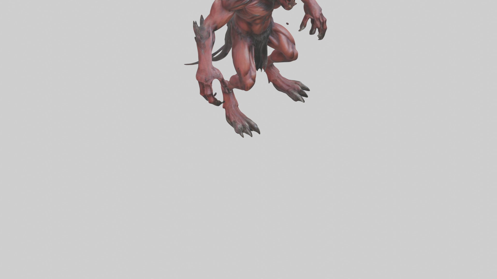 Howling demon model Low-poly 3D model_7
