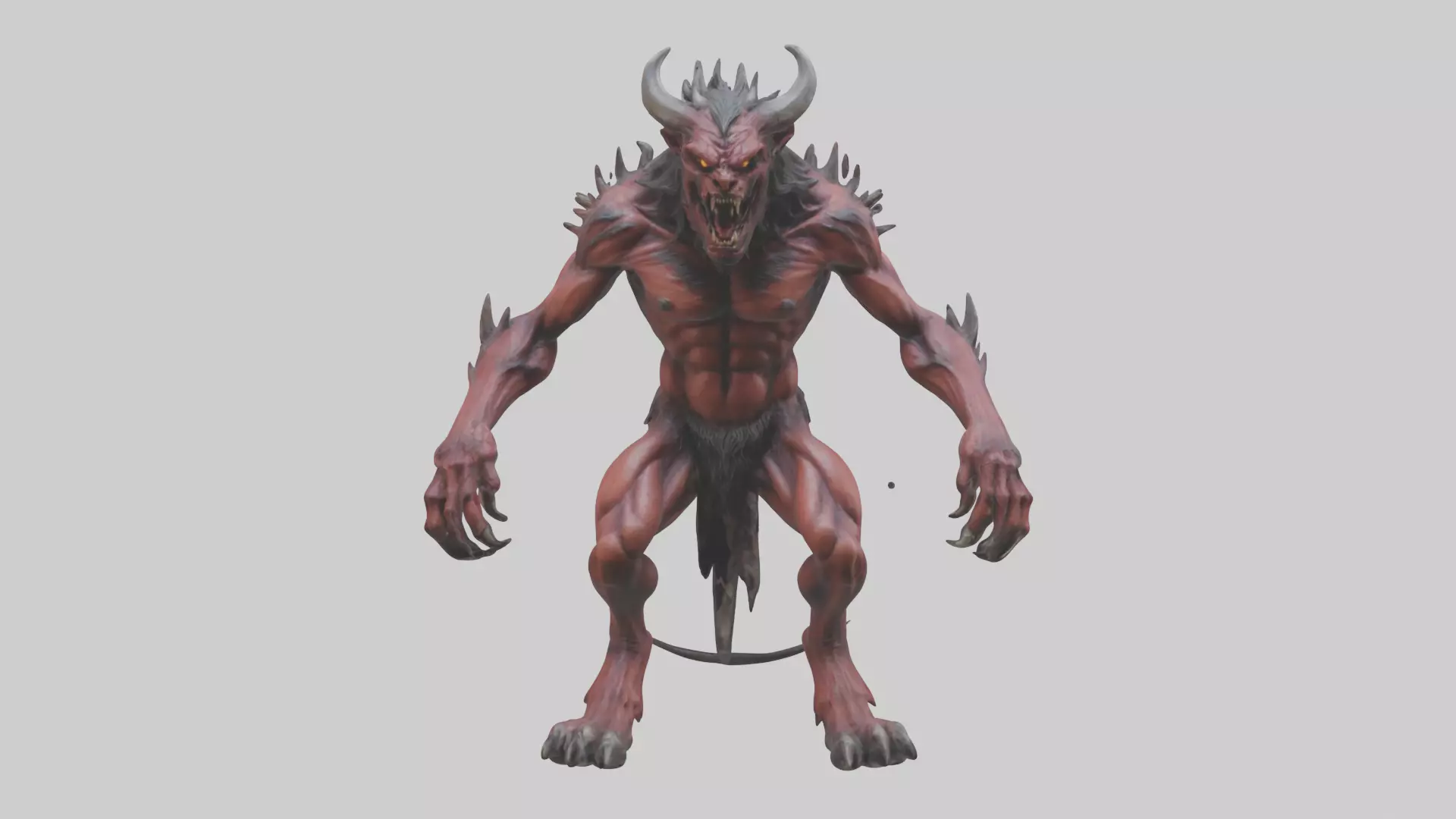 Howling demon model Low-poly 3D model_0