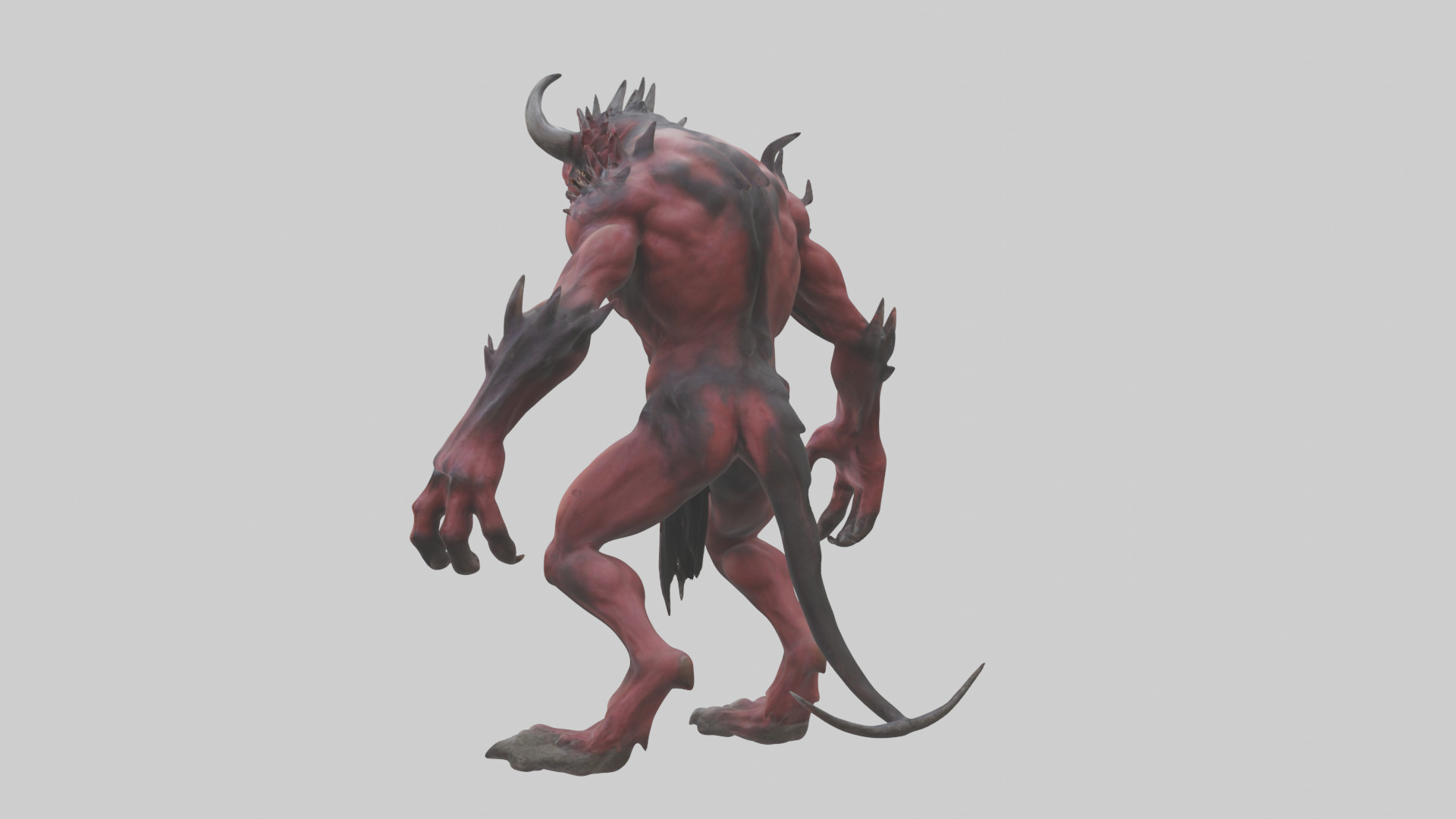 Howling demon model Low-poly 3D model_2