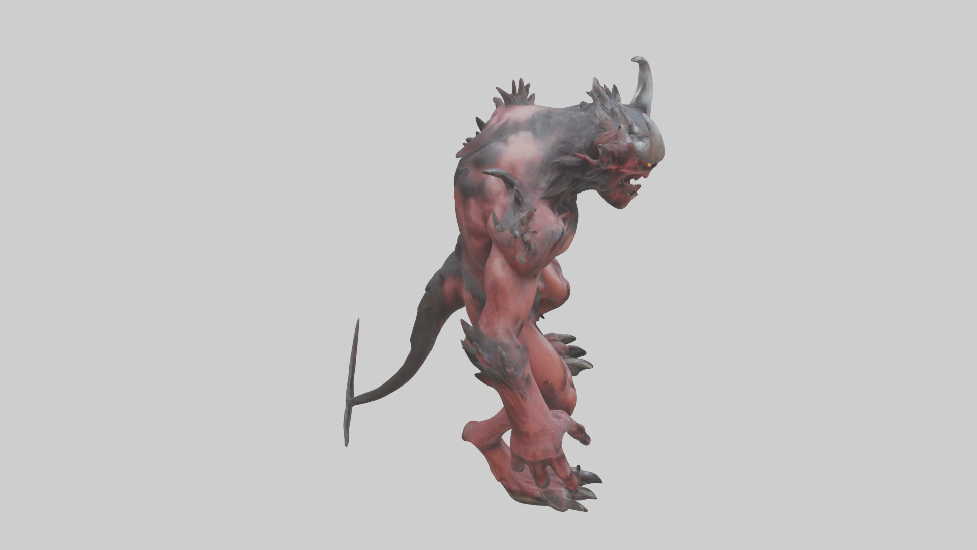 Howling demon model Low-poly 3D model_18