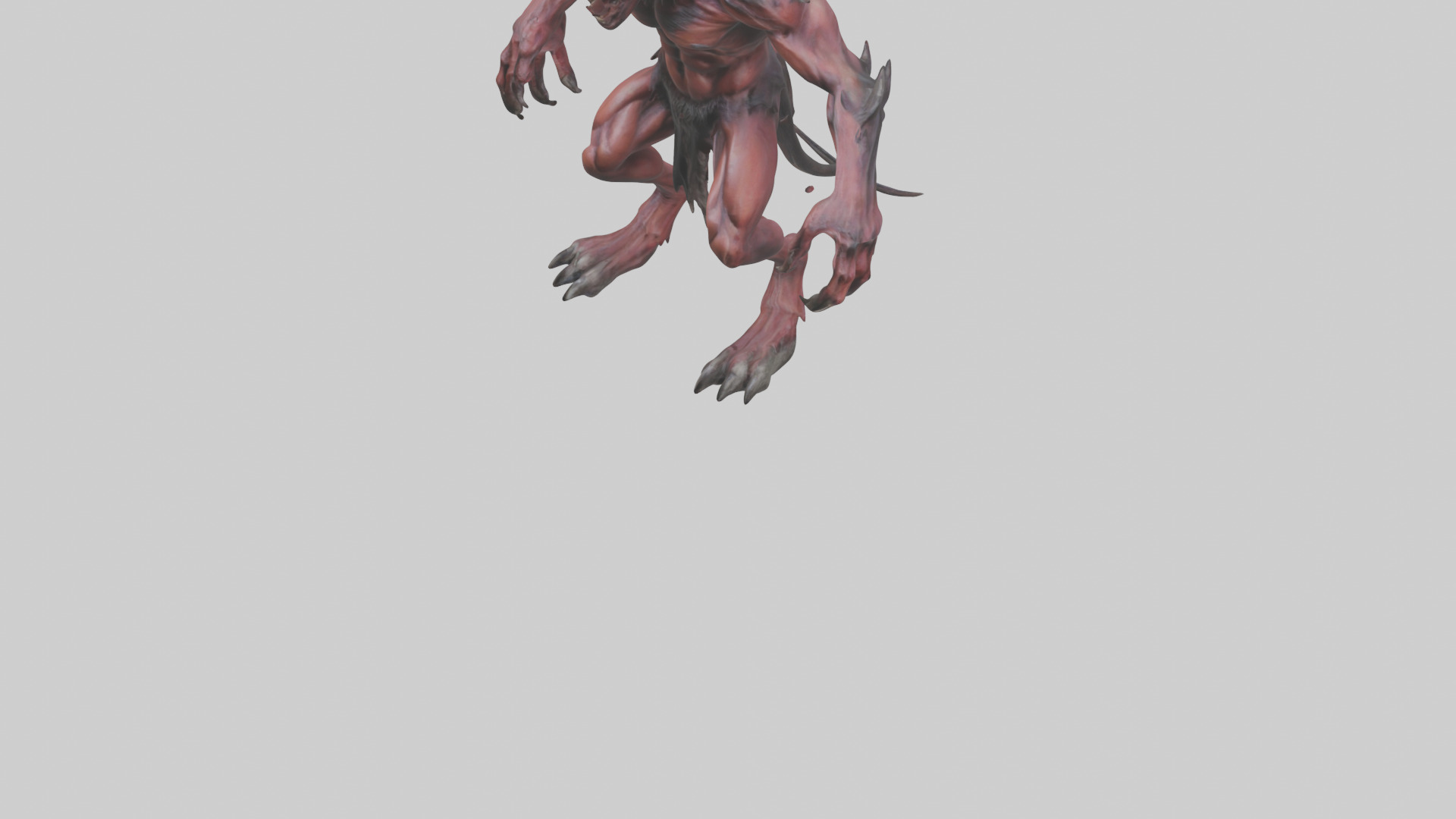 Howling demon model Low-poly 3D model_6