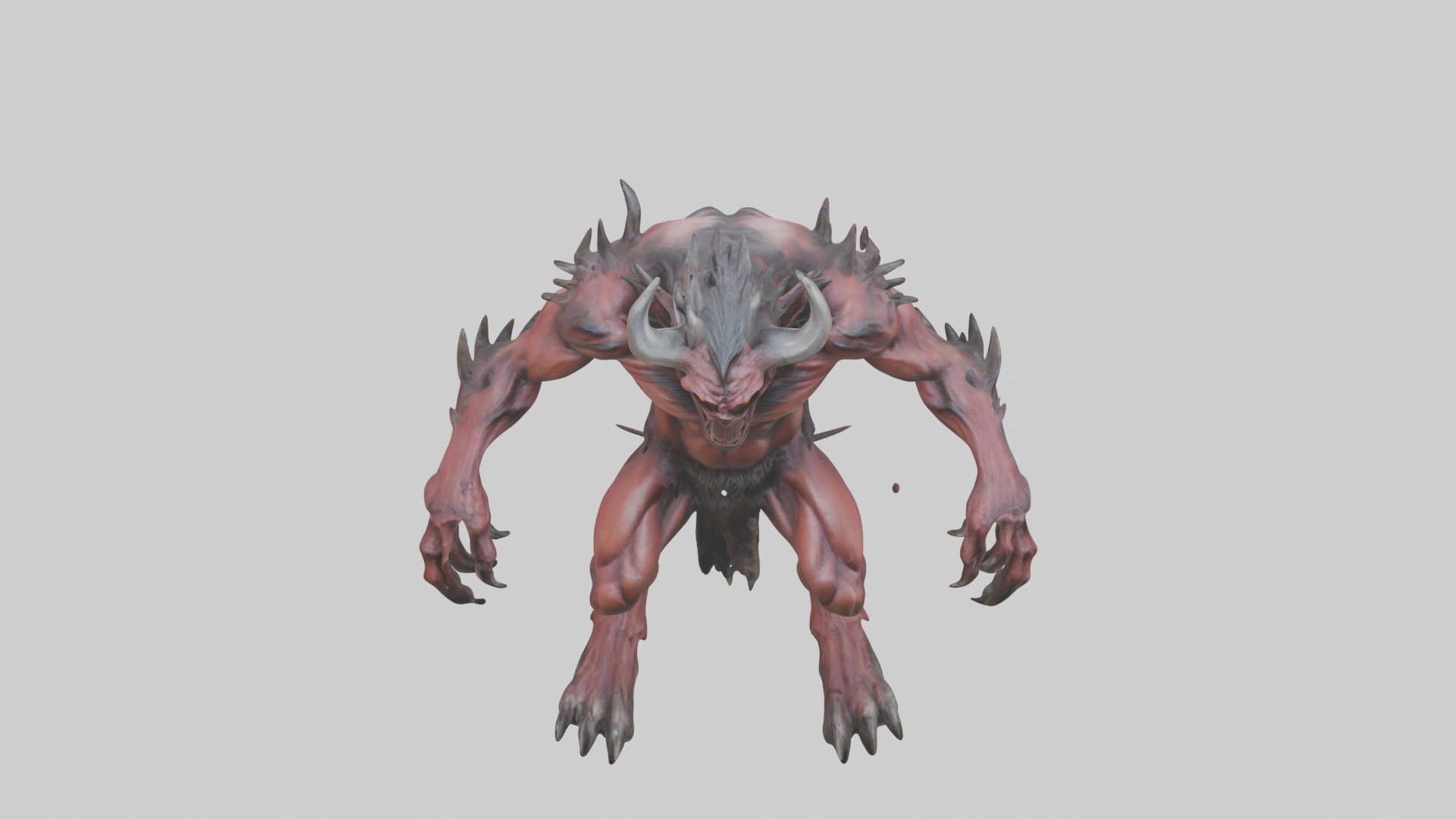 Howling demon model Low-poly 3D model_16