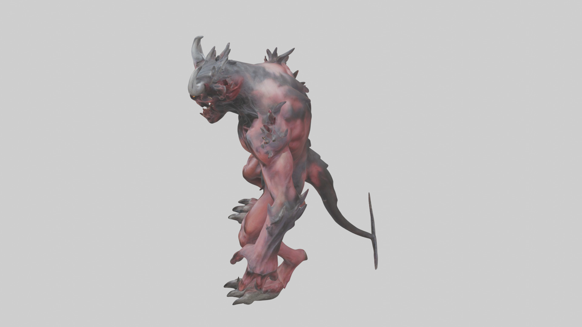 Howling demon model Low-poly 3D model_17