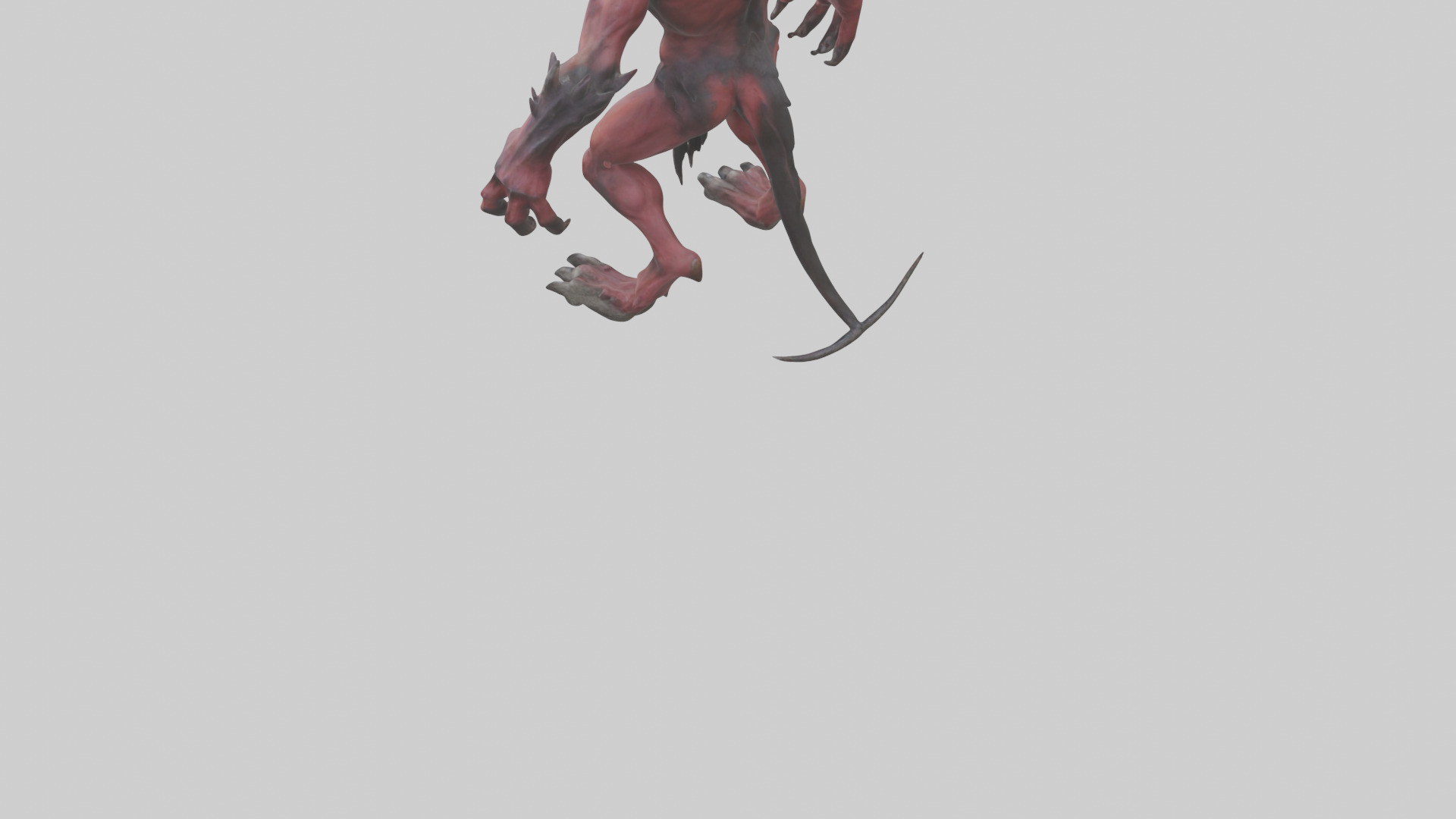Howling demon model Low-poly 3D model_4