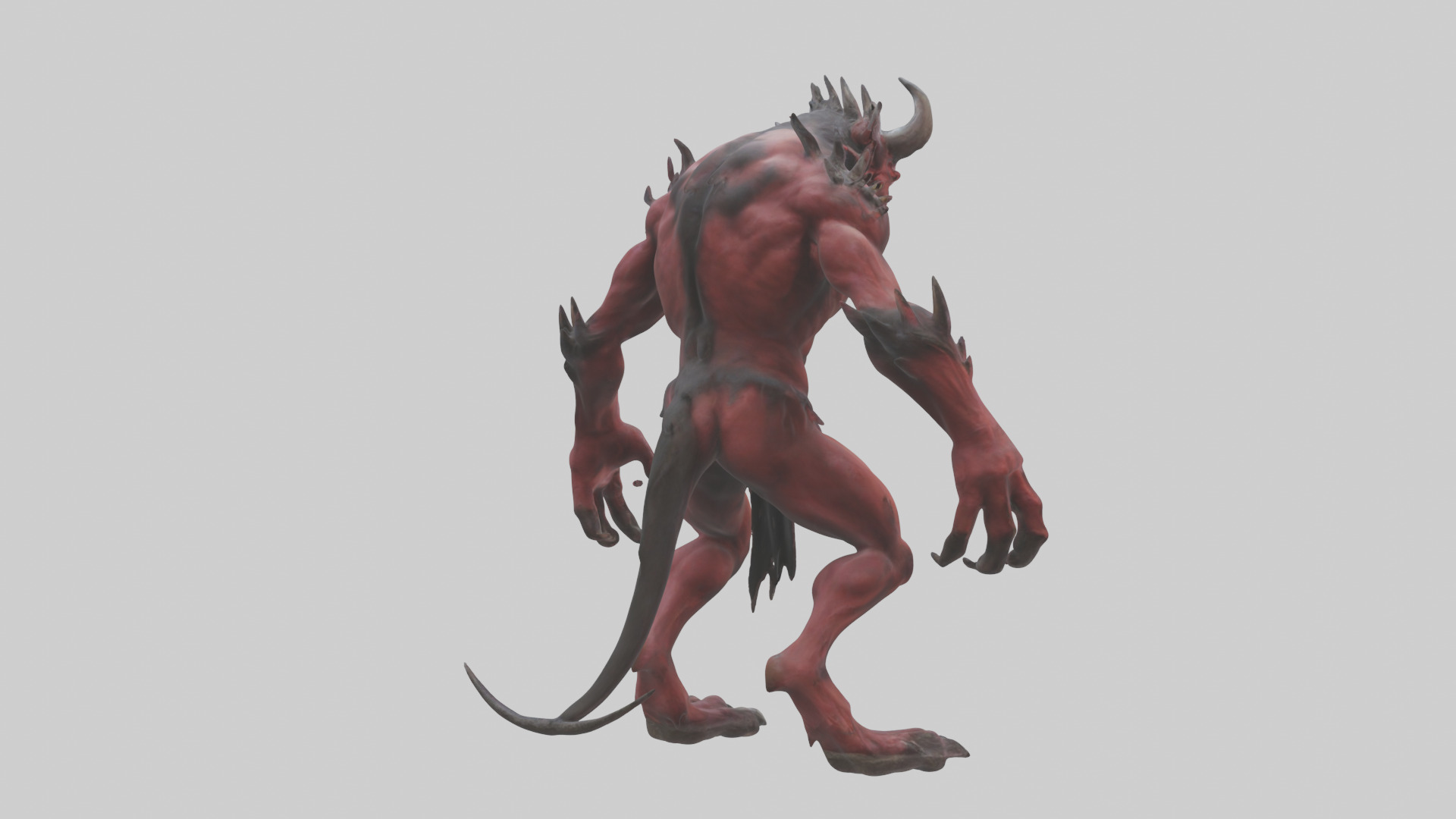 Howling demon model Low-poly 3D model_3