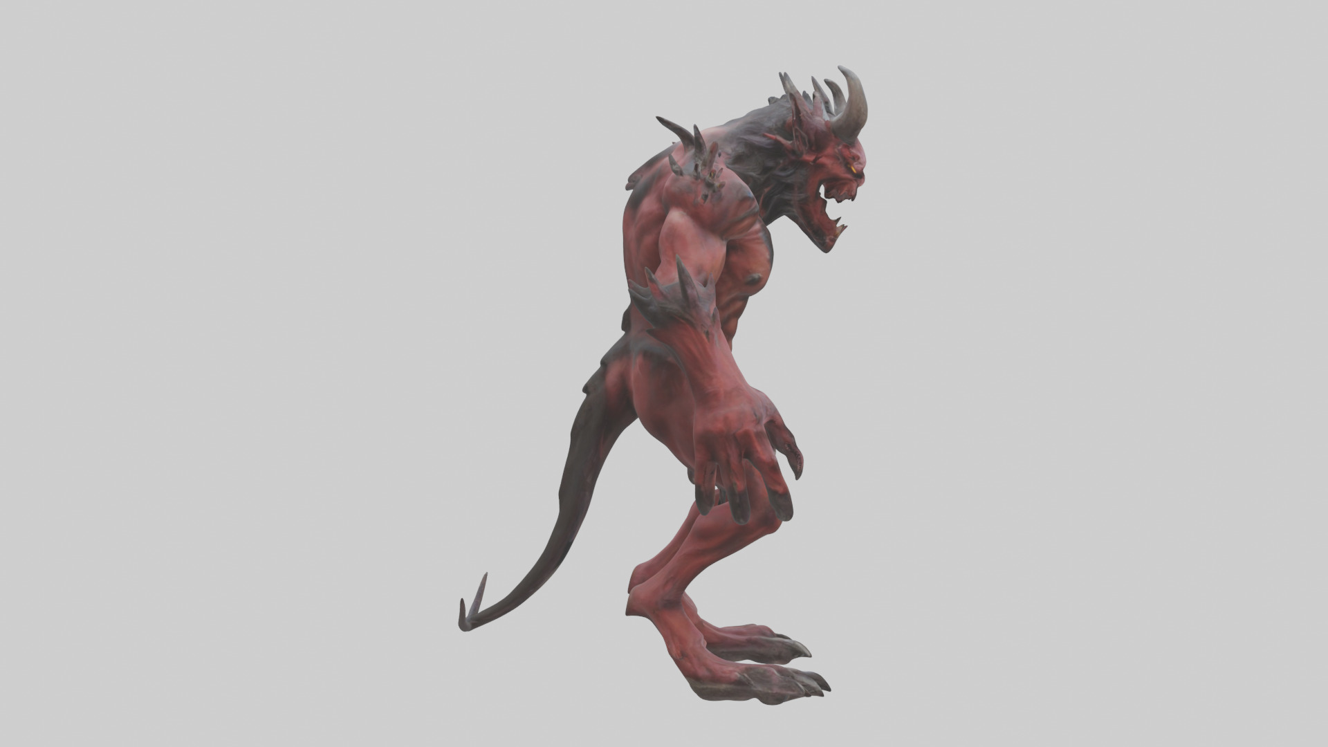 Howling demon model Low-poly 3D model_13