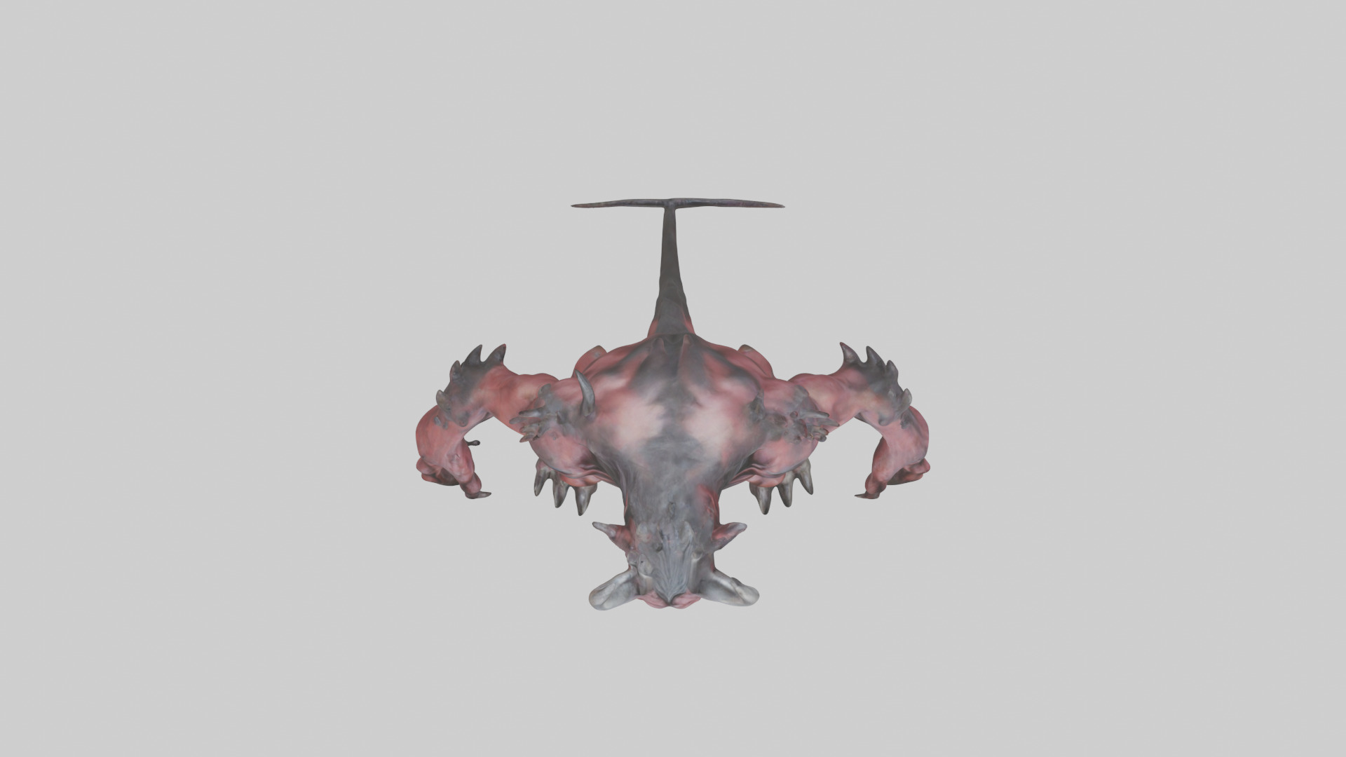Howling demon model Low-poly 3D model_14