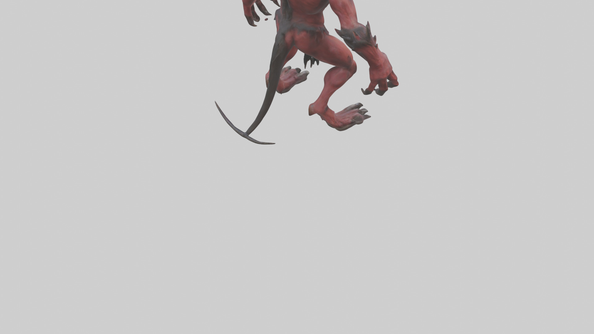 Howling demon model Low-poly 3D model_5