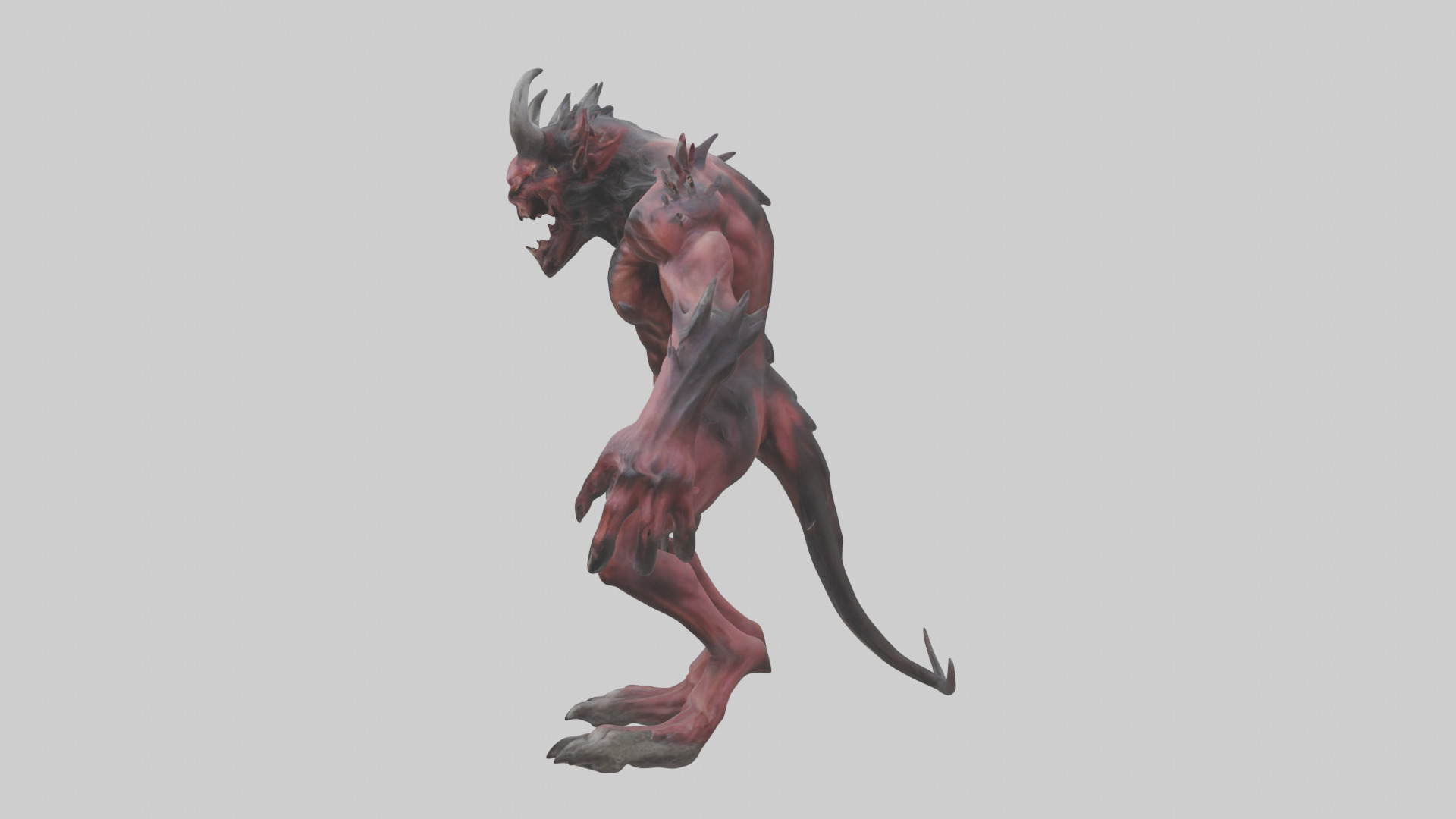 Howling demon model Low-poly 3D model_12