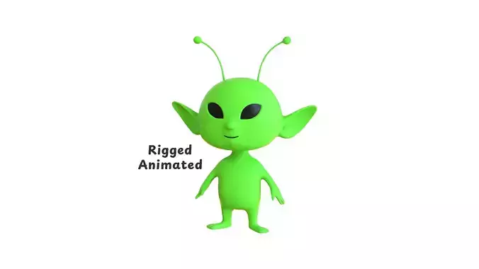 Low-Poly Cartoon Alien 01 Animated 