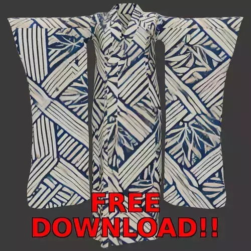 Free Japanese Kimono 3D Model with 10 Traditional Patterns Vol 2 Free 3D model