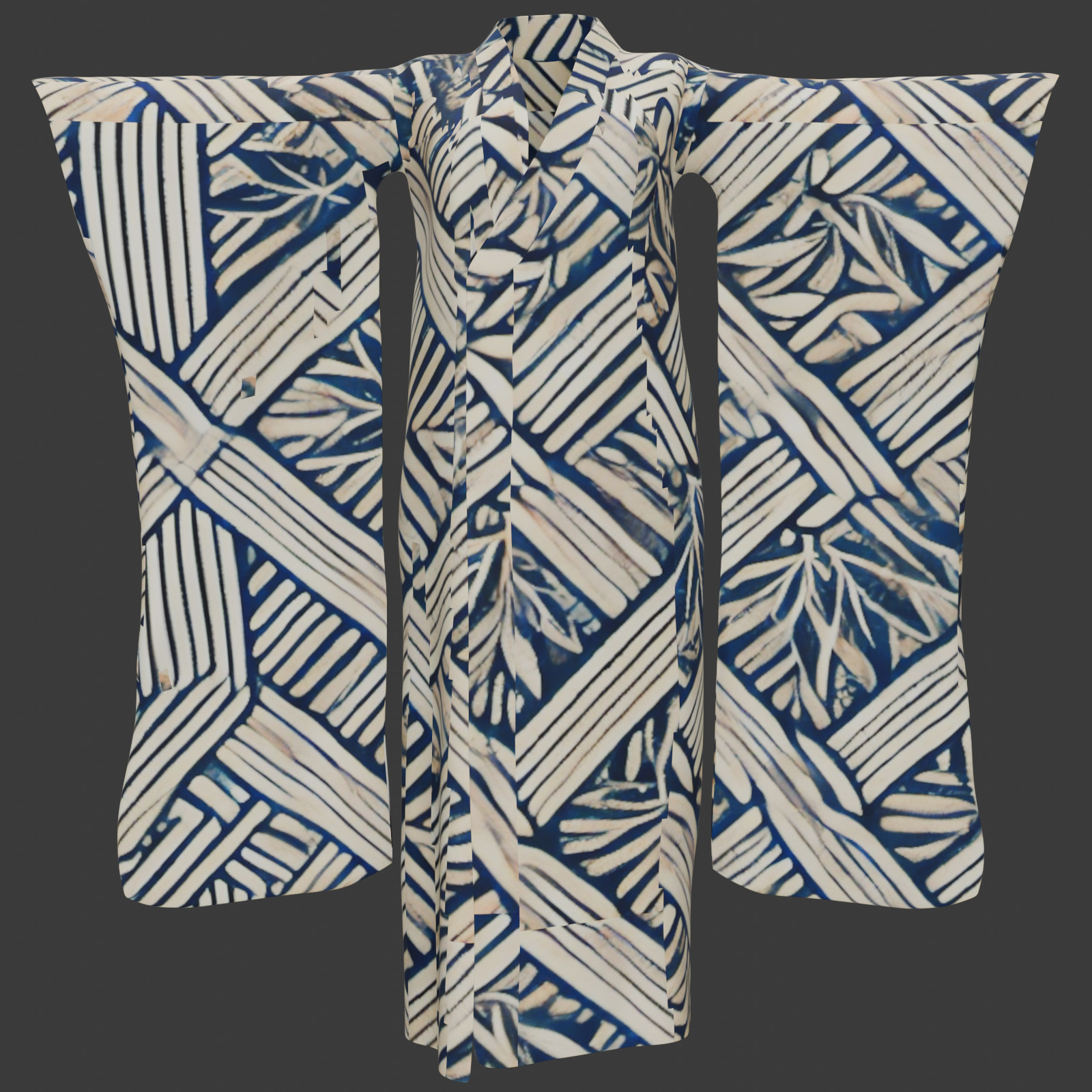 Free Japanese Kimono 3D Model with 10 Traditional Patterns Vol 2 Free 3D model_1