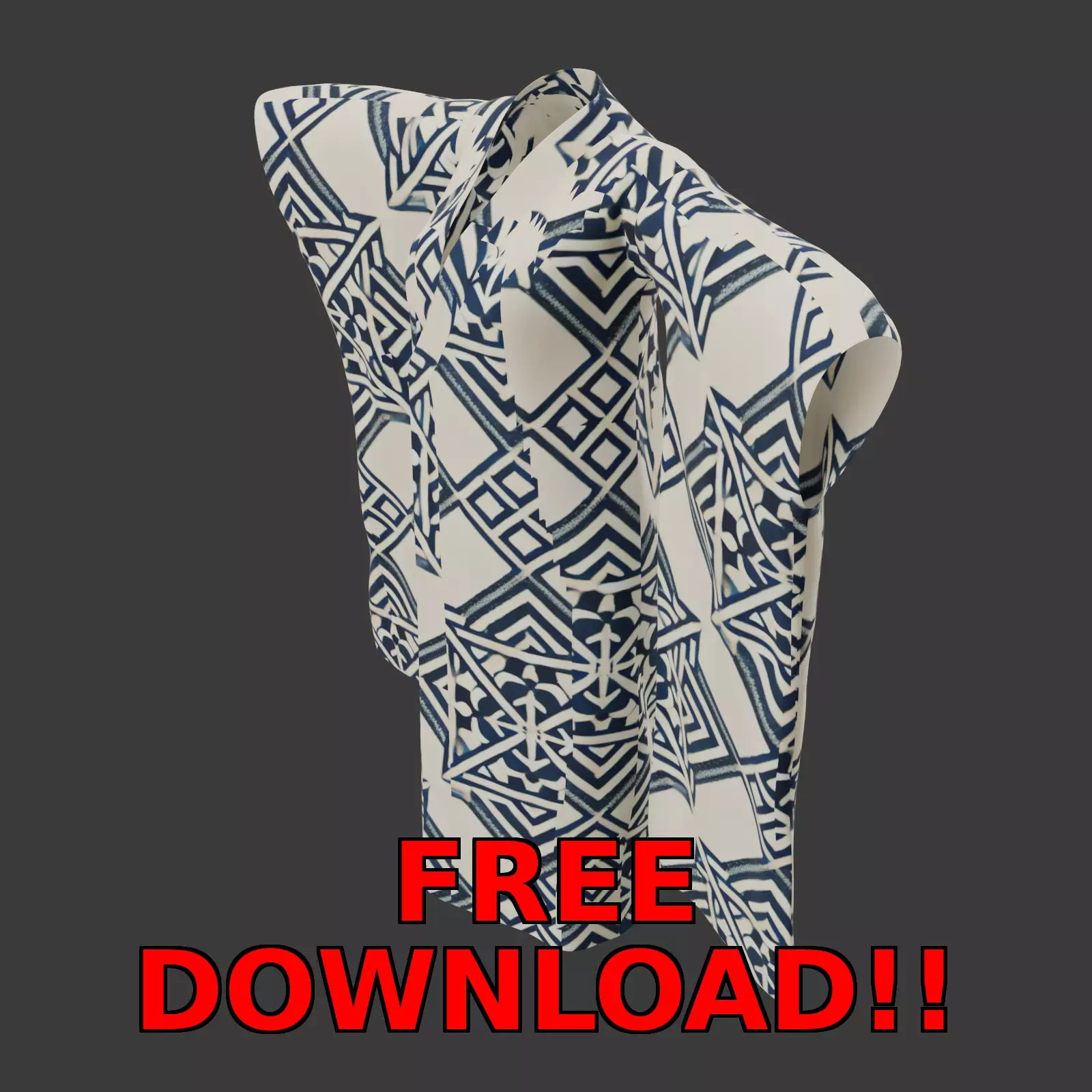 Free Japanese Kimono 3D Model with 10 Traditional Patterns Vol 3 Free 3D model_0