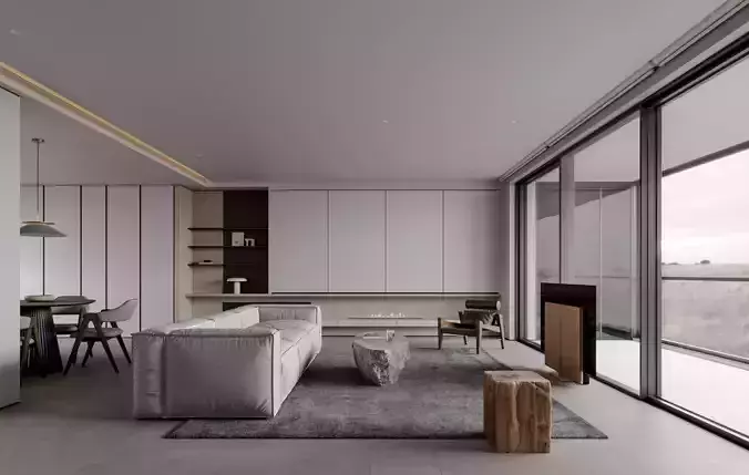 Modern living room dining room