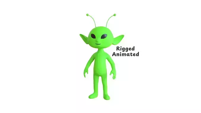 Low-Poly Cartoon Alien 02 Animated