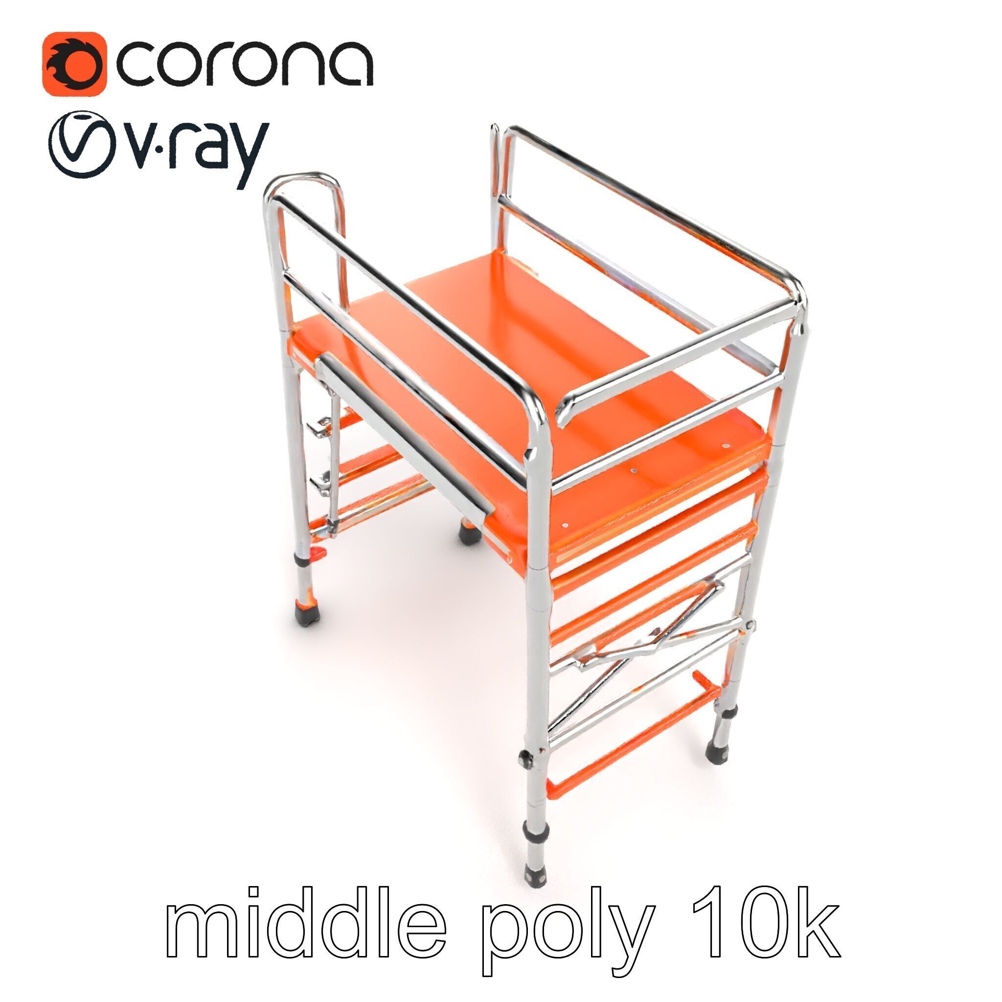 Professional Scaffold Ladder High-Load Capacity Anodized Allo... Low-poly 3D model_19