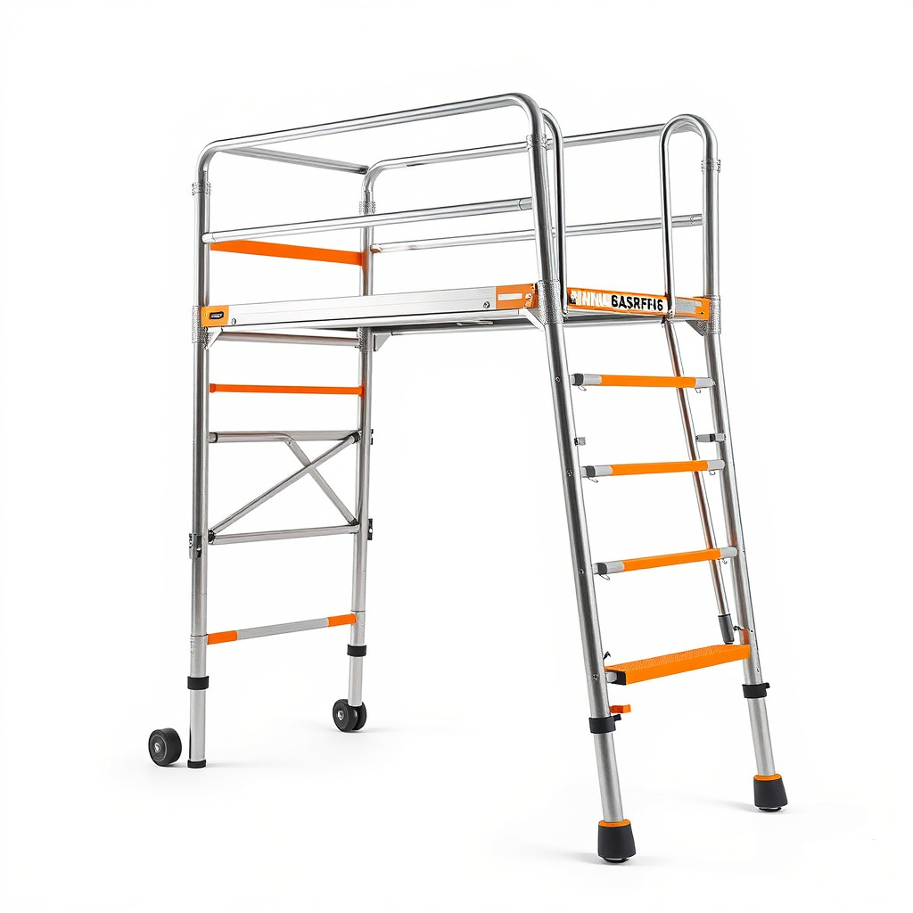 Professional Scaffold Ladder High-Load Capacity Anodized Allo... Low-poly 3D model_3