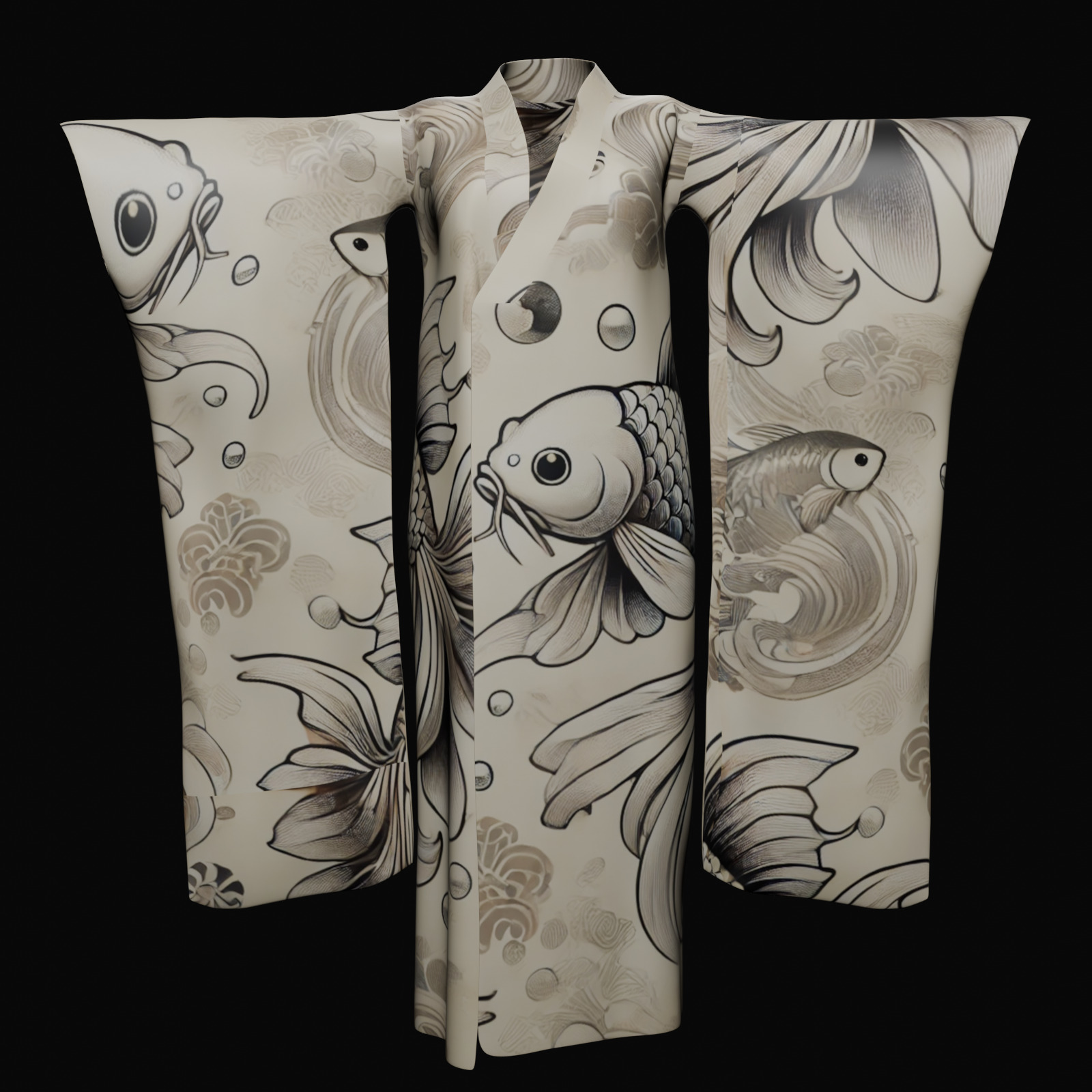 Free Japanese Kimono 3D Model with 10 Traditional Patterns Vol 4 Free 3D model_4