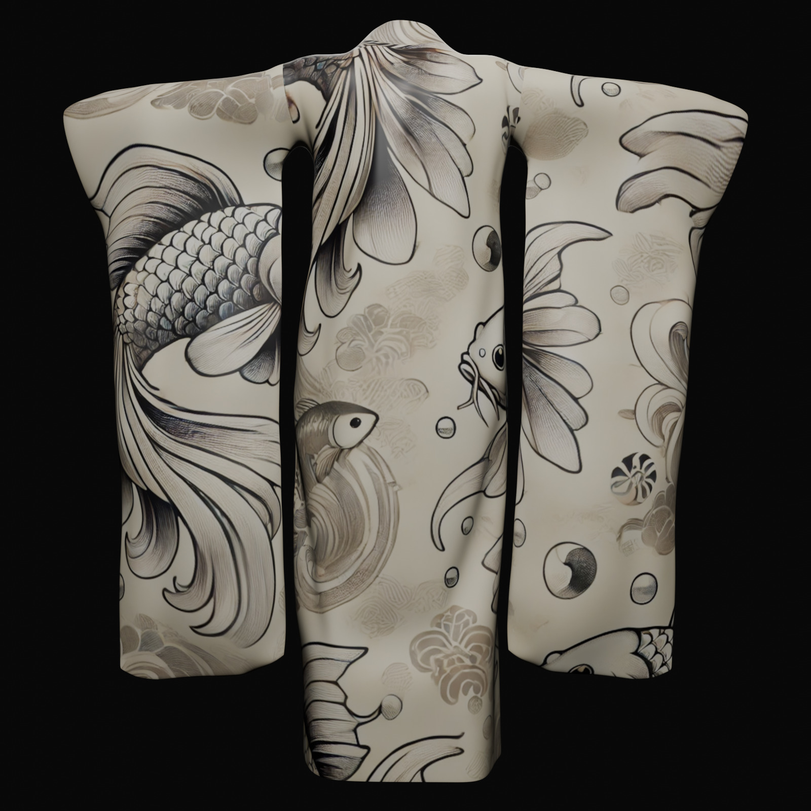 Free Japanese Kimono 3D Model with 10 Traditional Patterns Vol 4 Free 3D model_2