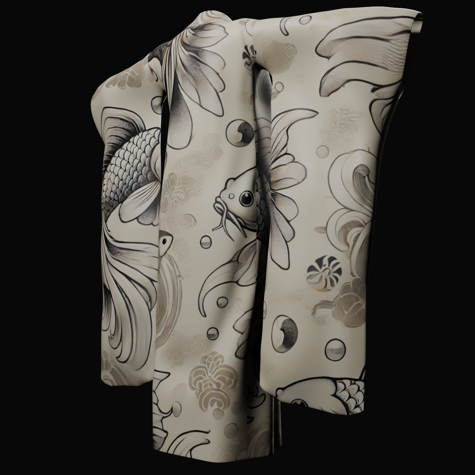 Free Japanese Kimono 3D Model with 10 Traditional Patterns Vol 4 Free 3D model_3