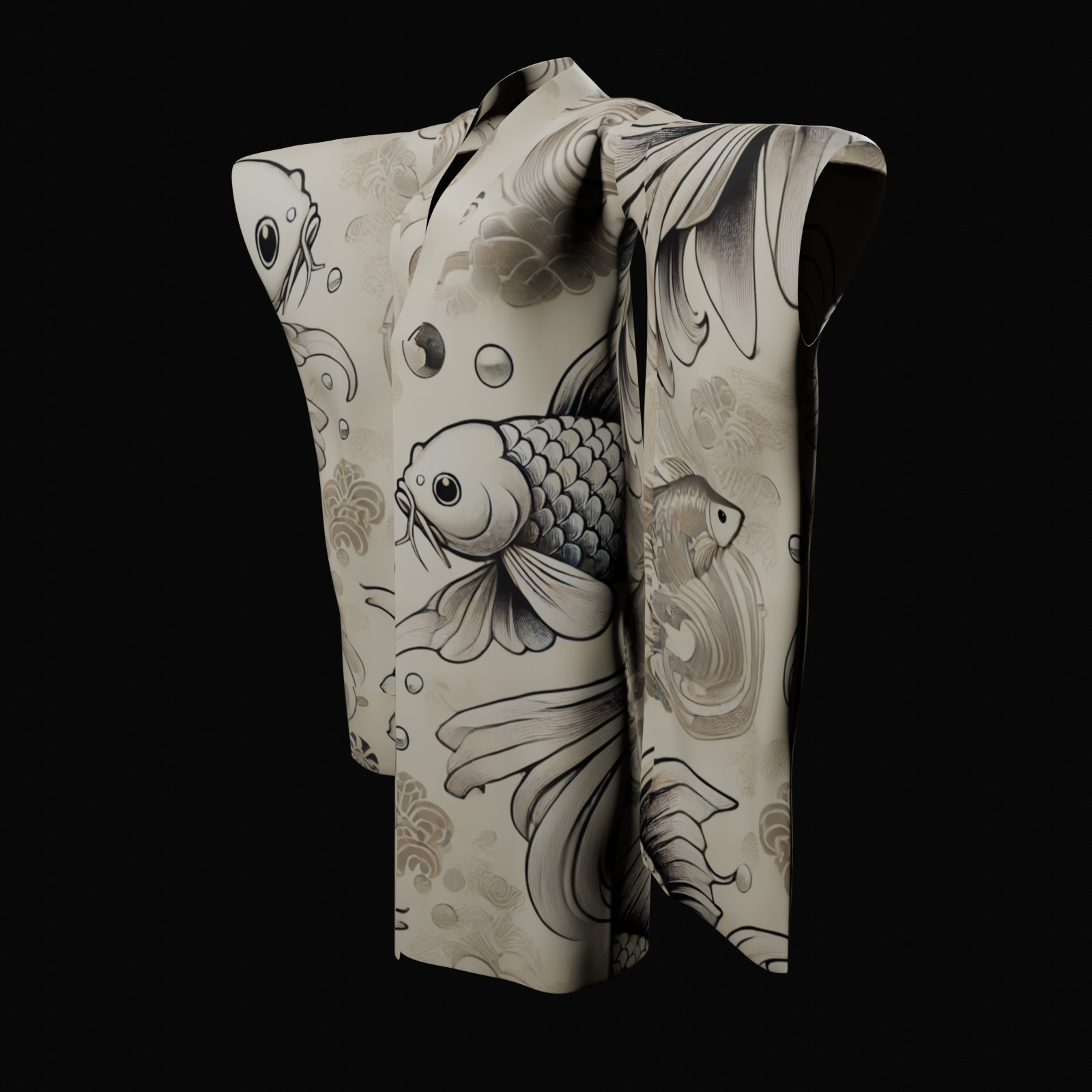 Free Japanese Kimono 3D Model with 10 Traditional Patterns Vol 4 Free 3D model_1
