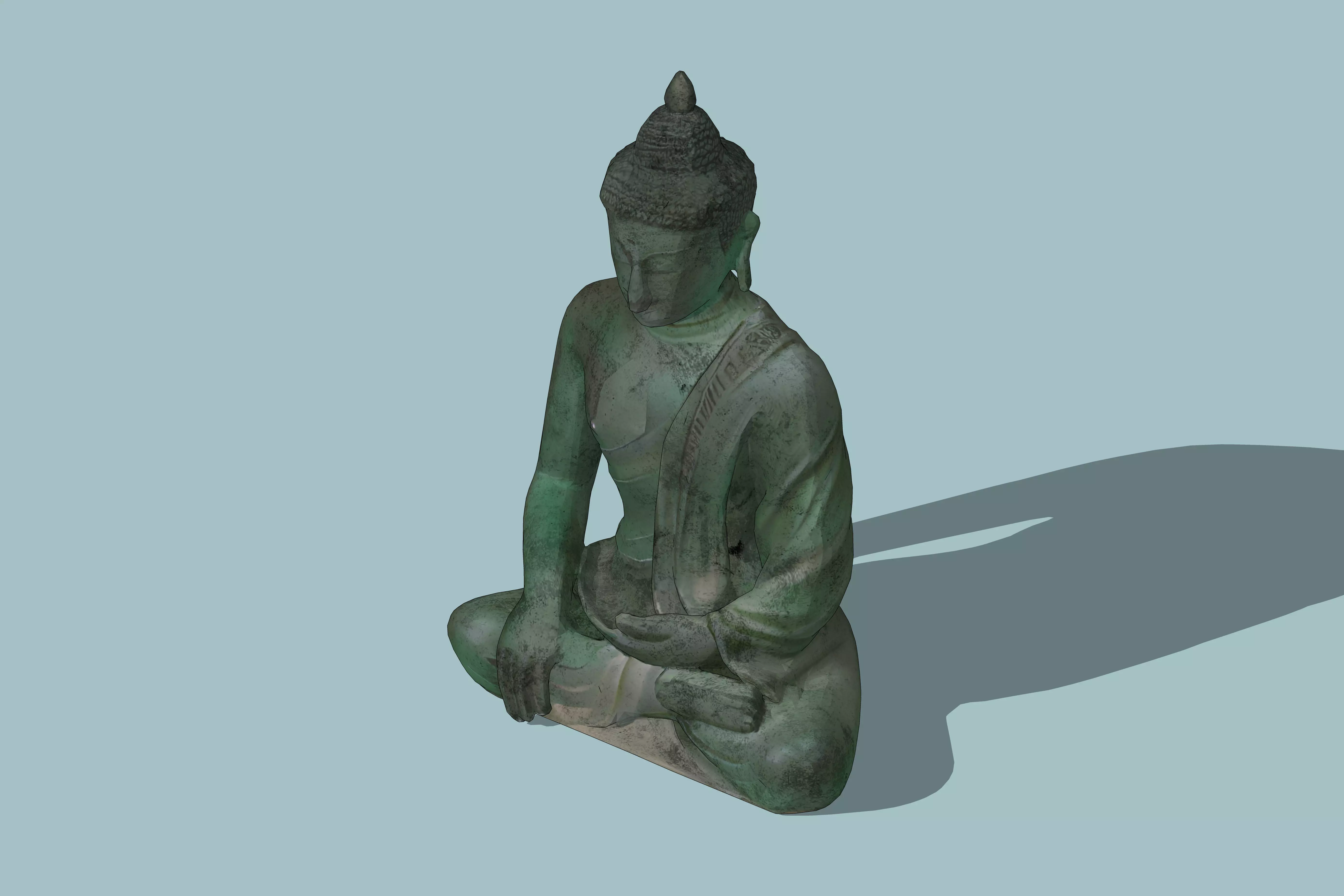Bronze Seated Buddha Low-poly 3D model