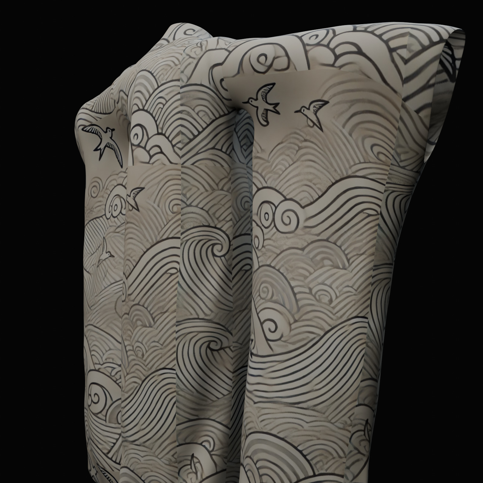 Free Japanese Kimono 3D Model with 10 Traditional Patterns Vol 5 Free 3D model_1