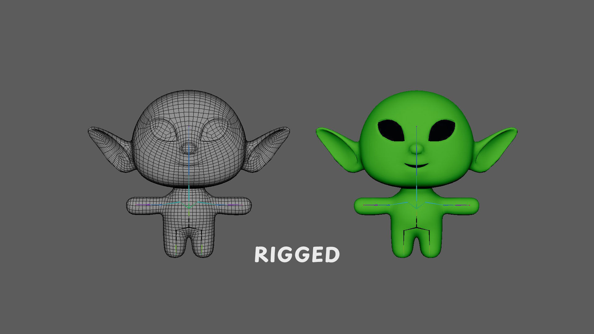 Low-Poly Cartoon Alien 03 Animated  Low-poly 3D model_3