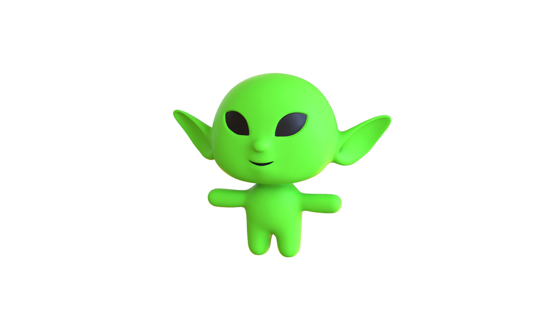 Low-Poly Cartoon Alien 03 Animated  Low-poly 3D model_1