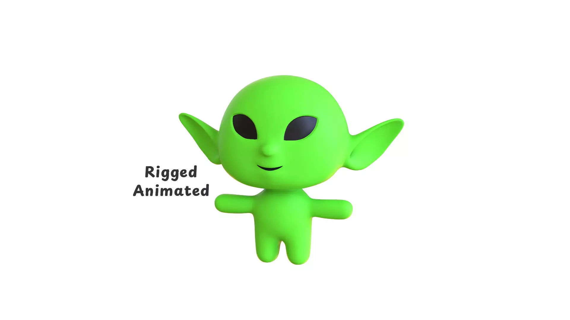 Low-Poly Cartoon Alien 03 Animated  Low-poly 3D model_0