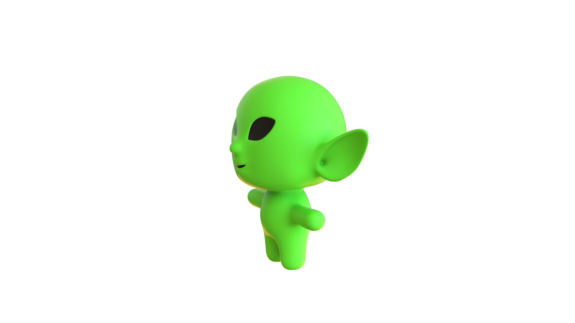 Low-Poly Cartoon Alien 03 Animated  Low-poly 3D model_5