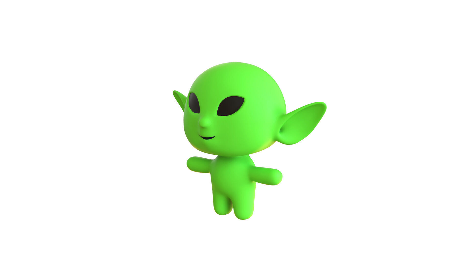 Low-Poly Cartoon Alien 03 Animated  Low-poly 3D model_4