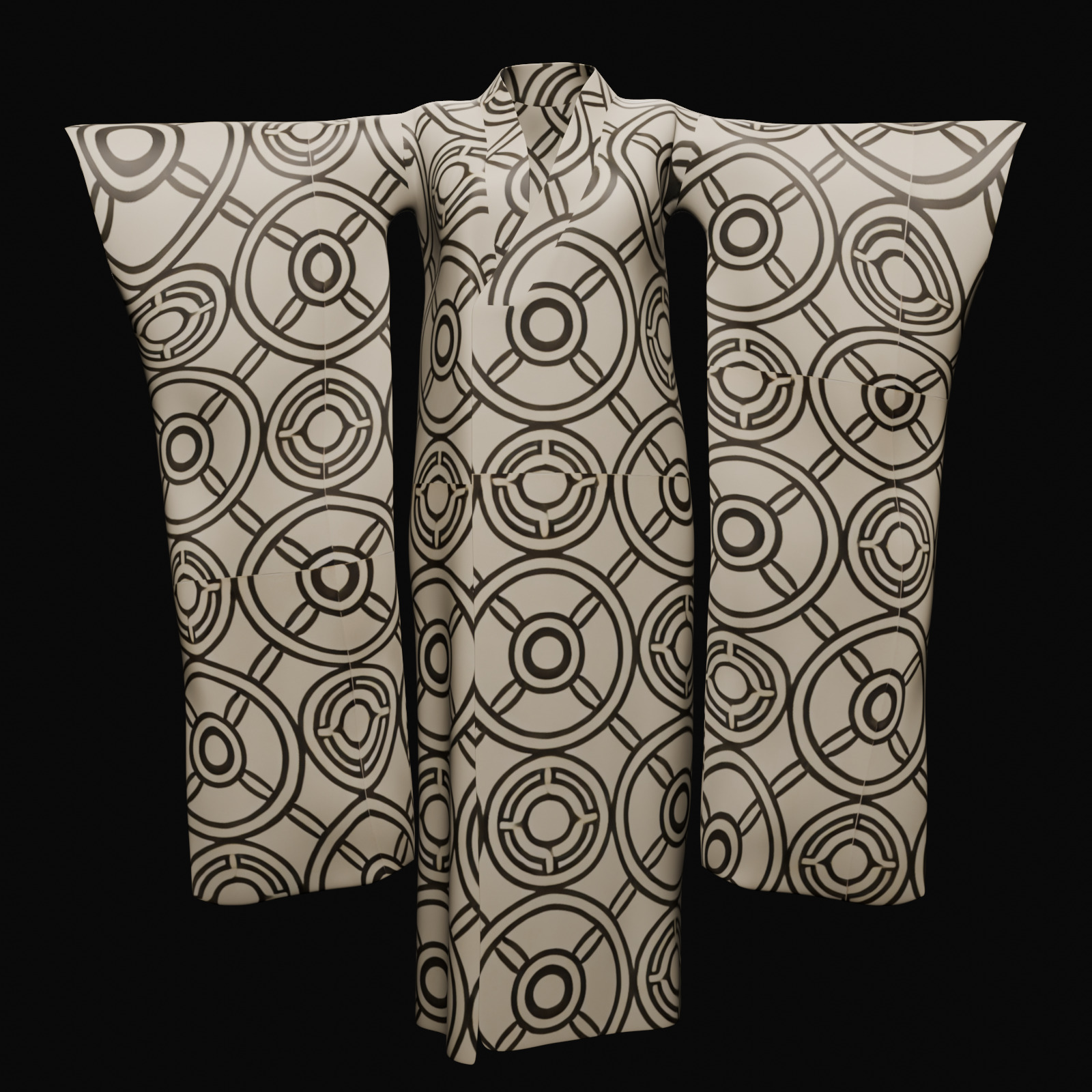 Free Japanese Kimono 3D Model with 10 Traditional Patterns Vol 6 Free 3D model_1